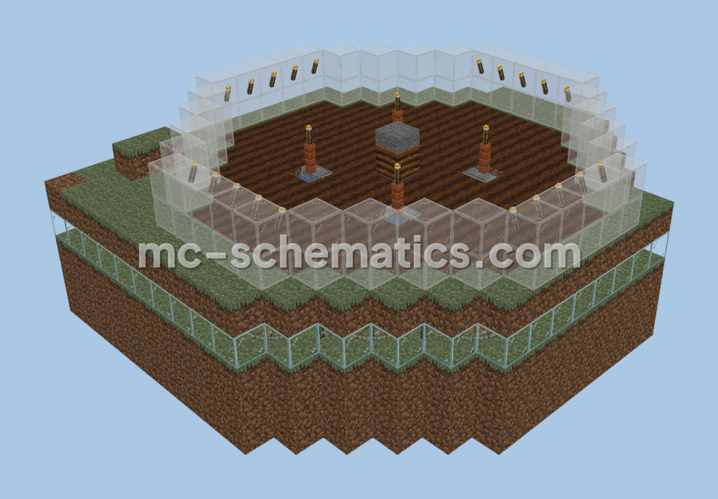 Automatic Wheat Carrot Farm Minecraft schematic preview
