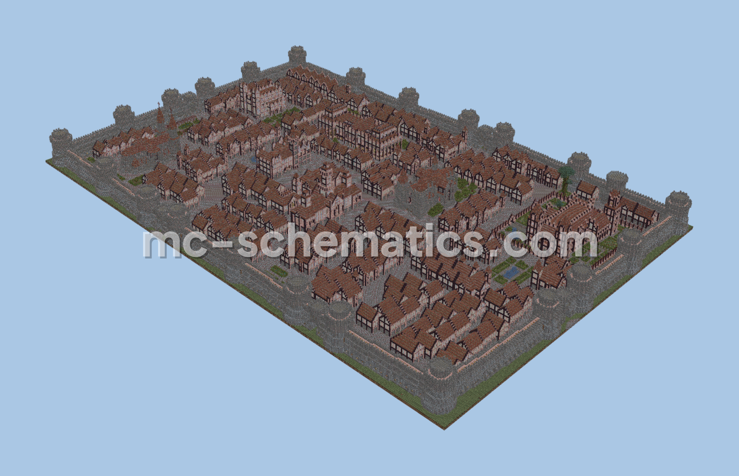 awesome medieval city Minecraft schematic preview