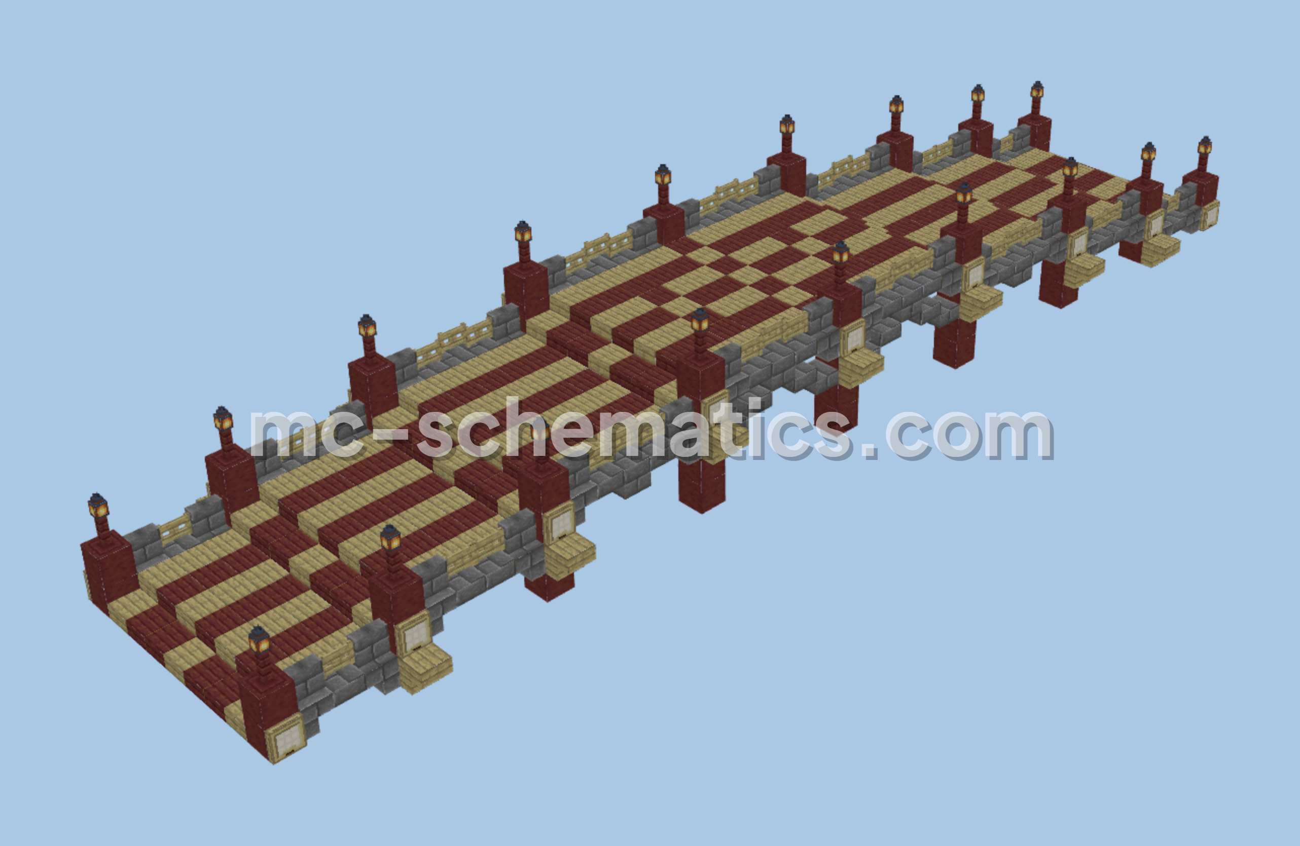 Awesome Mega Bridge Structure Minecraft schematic preview