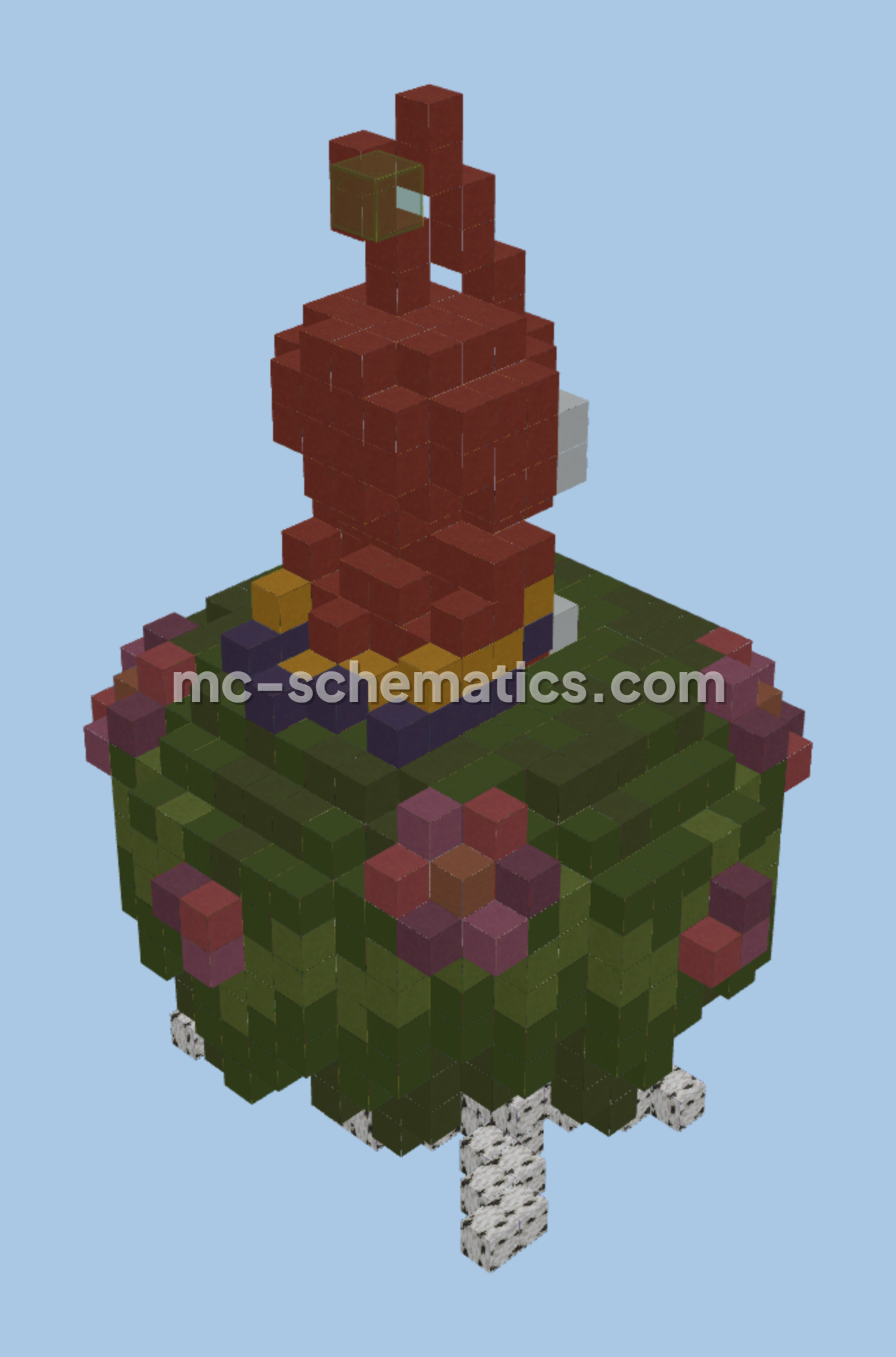 Azalea Bush With Parrot Minecraft schematic preview