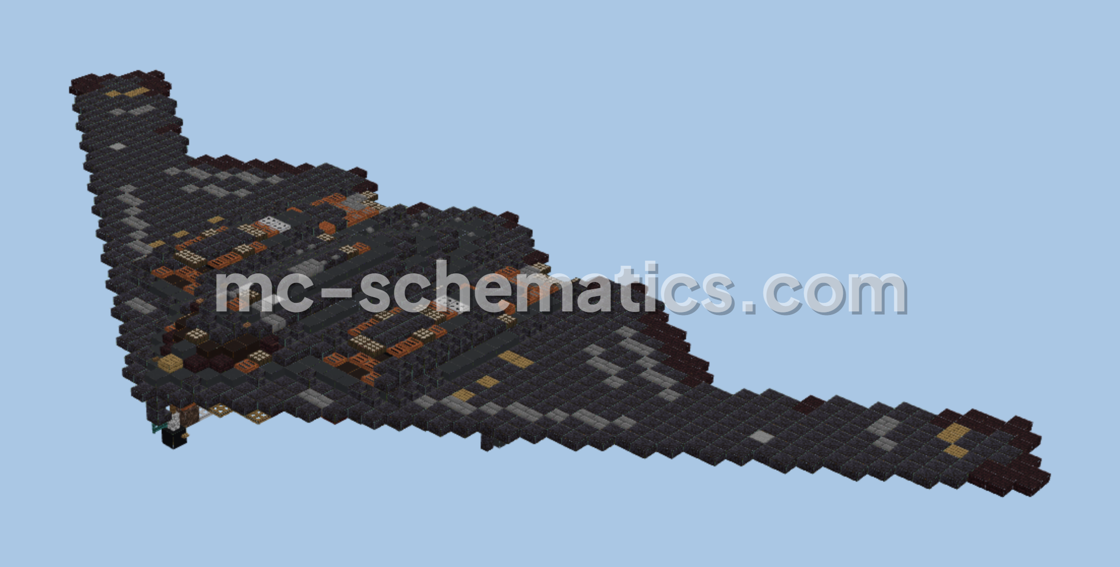 B-2 Spirit Stealth Bomber Aircraft Minecraft schematic preview