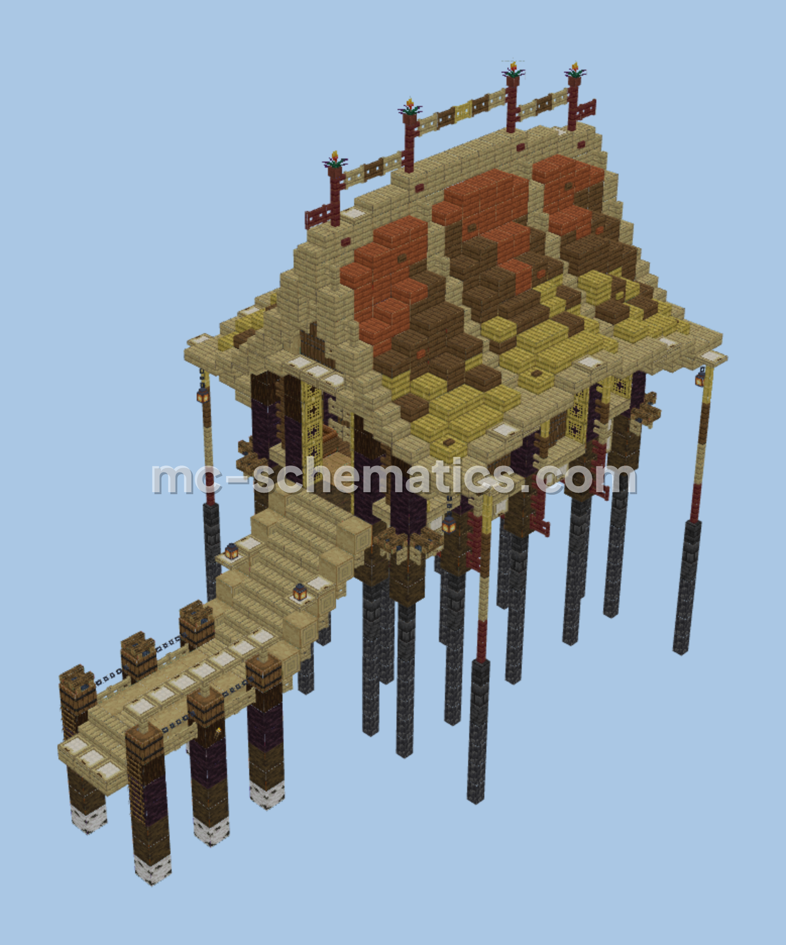 Bamboo Fishing Hut Minecraft schematic preview