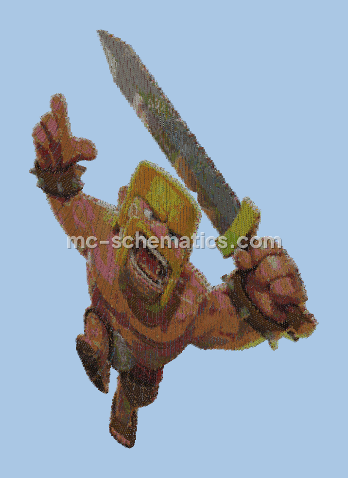 Barbarian Statue Pixel Art Minecraft schematic
