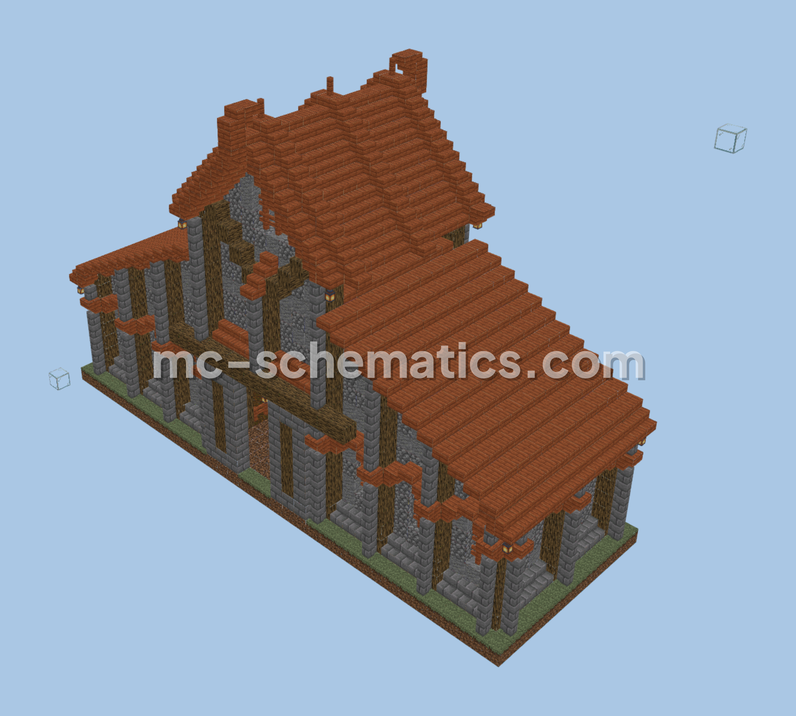 Barn 2 Medieval Town Structure Minecraft schematic preview