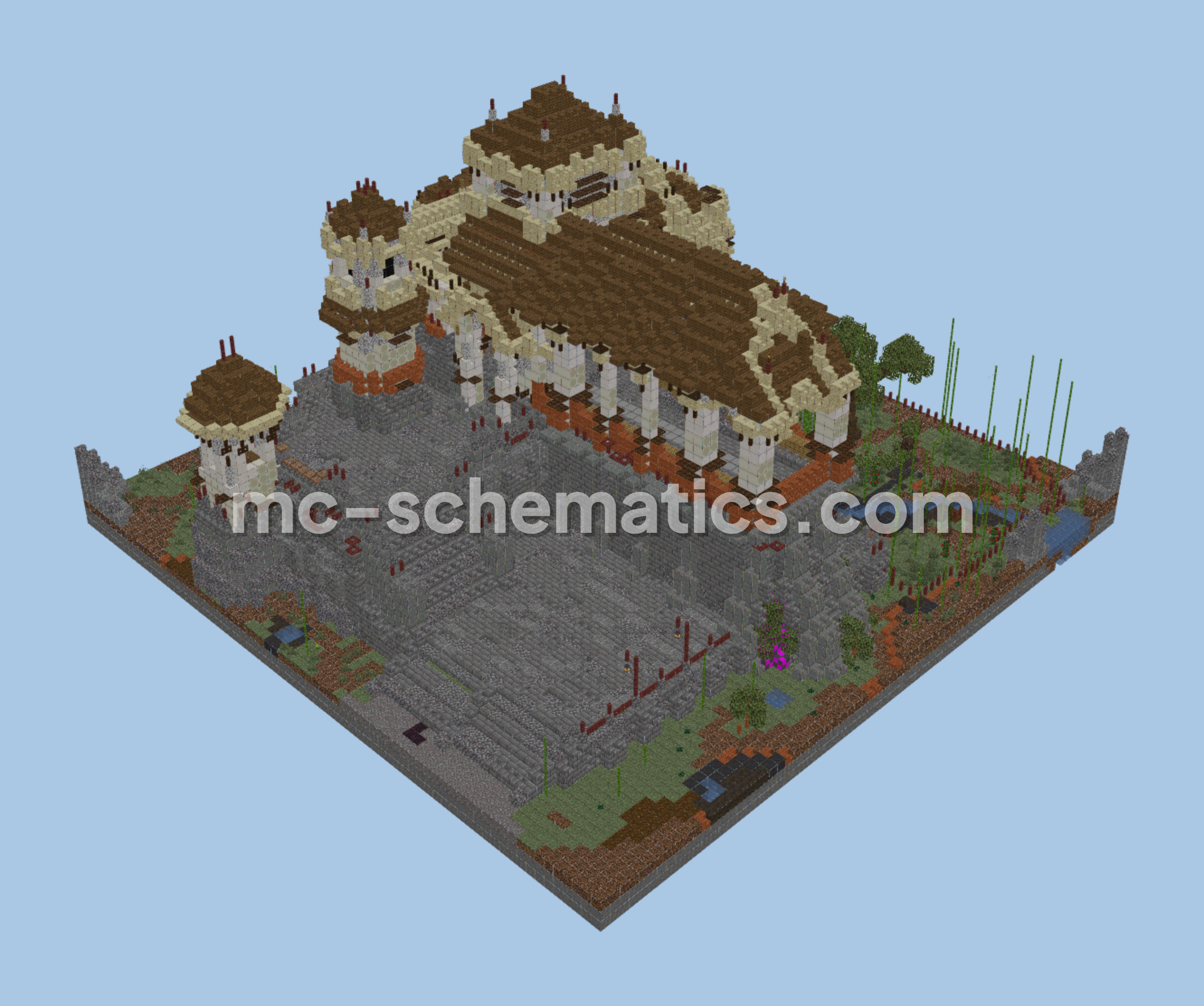 Baroque Tropical City Castle Minecraft schematic preview