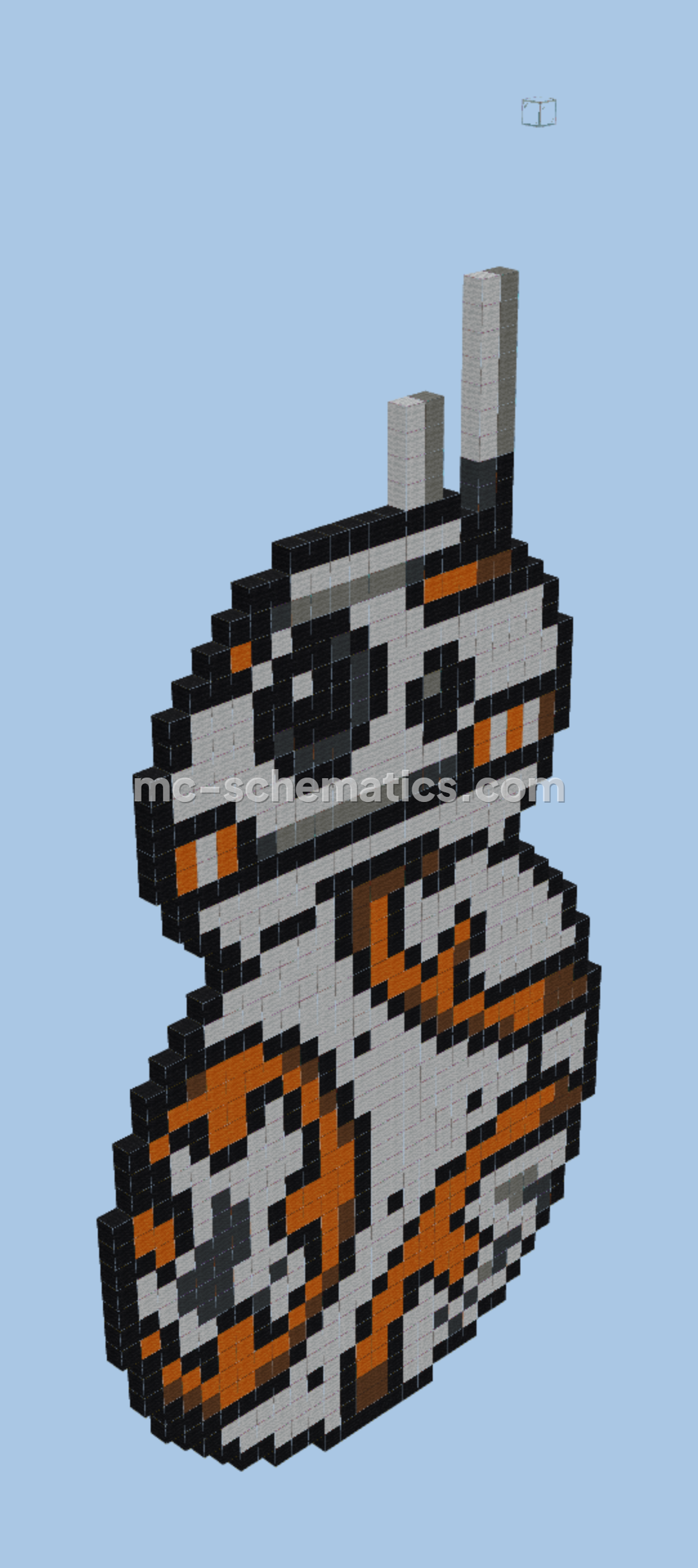 BB-8 Star Wars Pixel Art Build Minecraft schematic preview