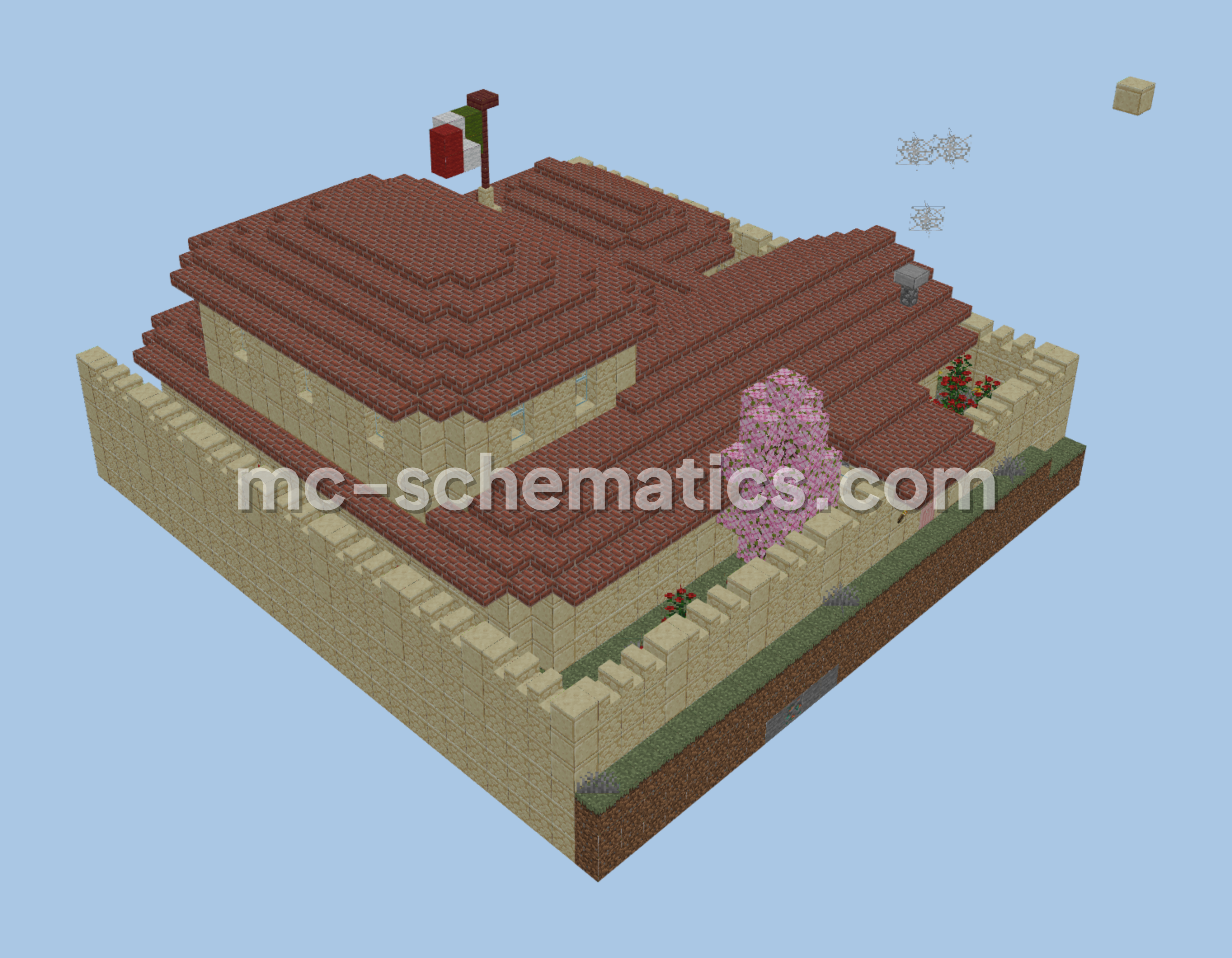 Beachfront Roman Style Villa Minecraft schematic preview