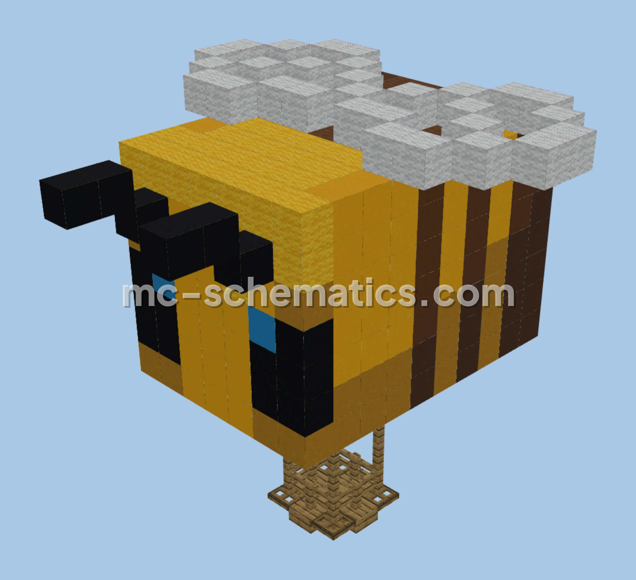 Bee Hot Air Balloon Decoration Minecraft schematic preview