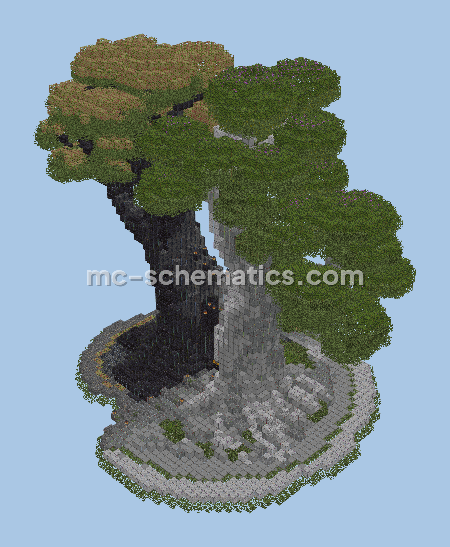 Bicolor Nether Tree Portal Minecraft schematic