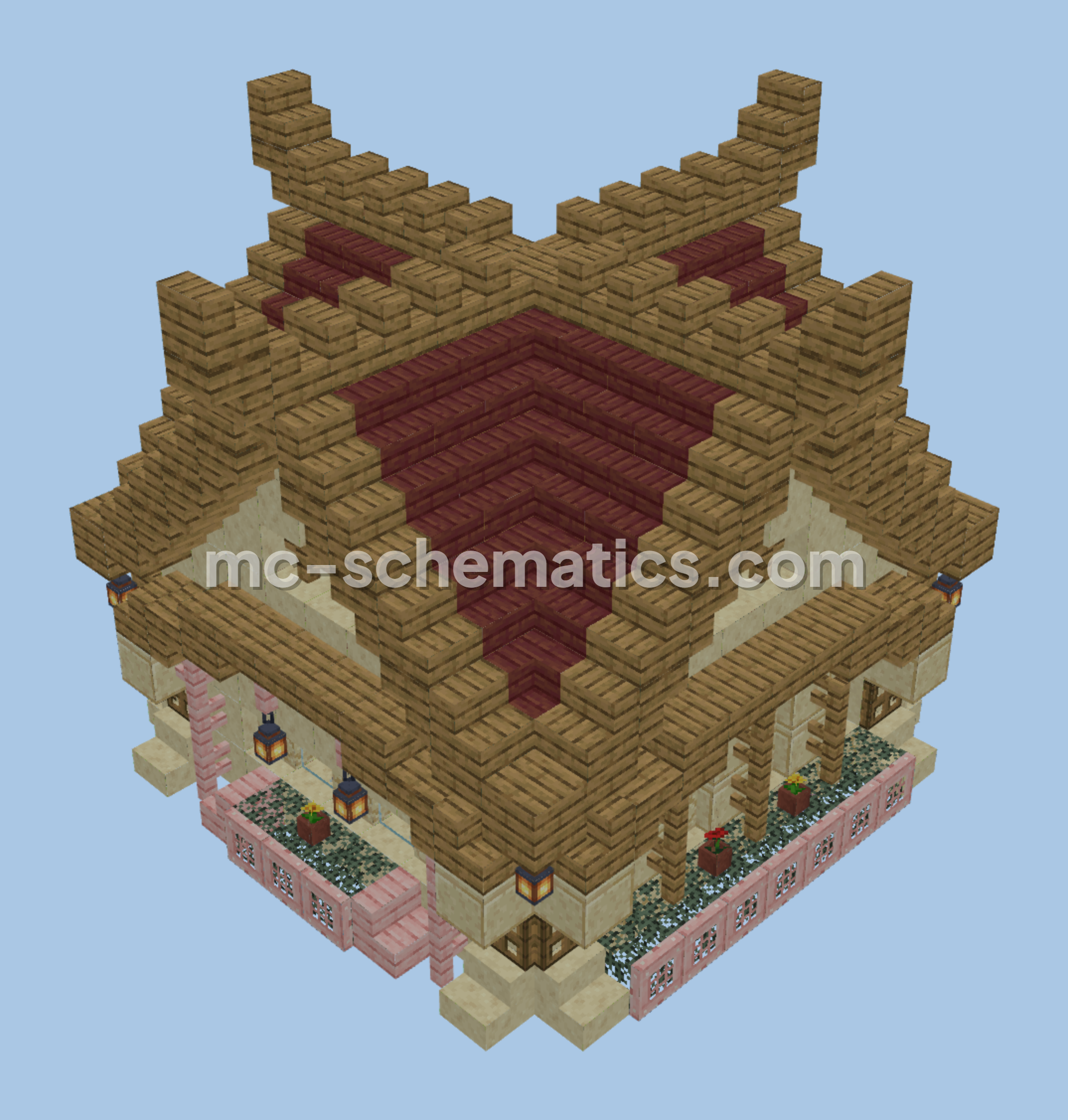 Birch and Sandstone House Minecraft schematic preview