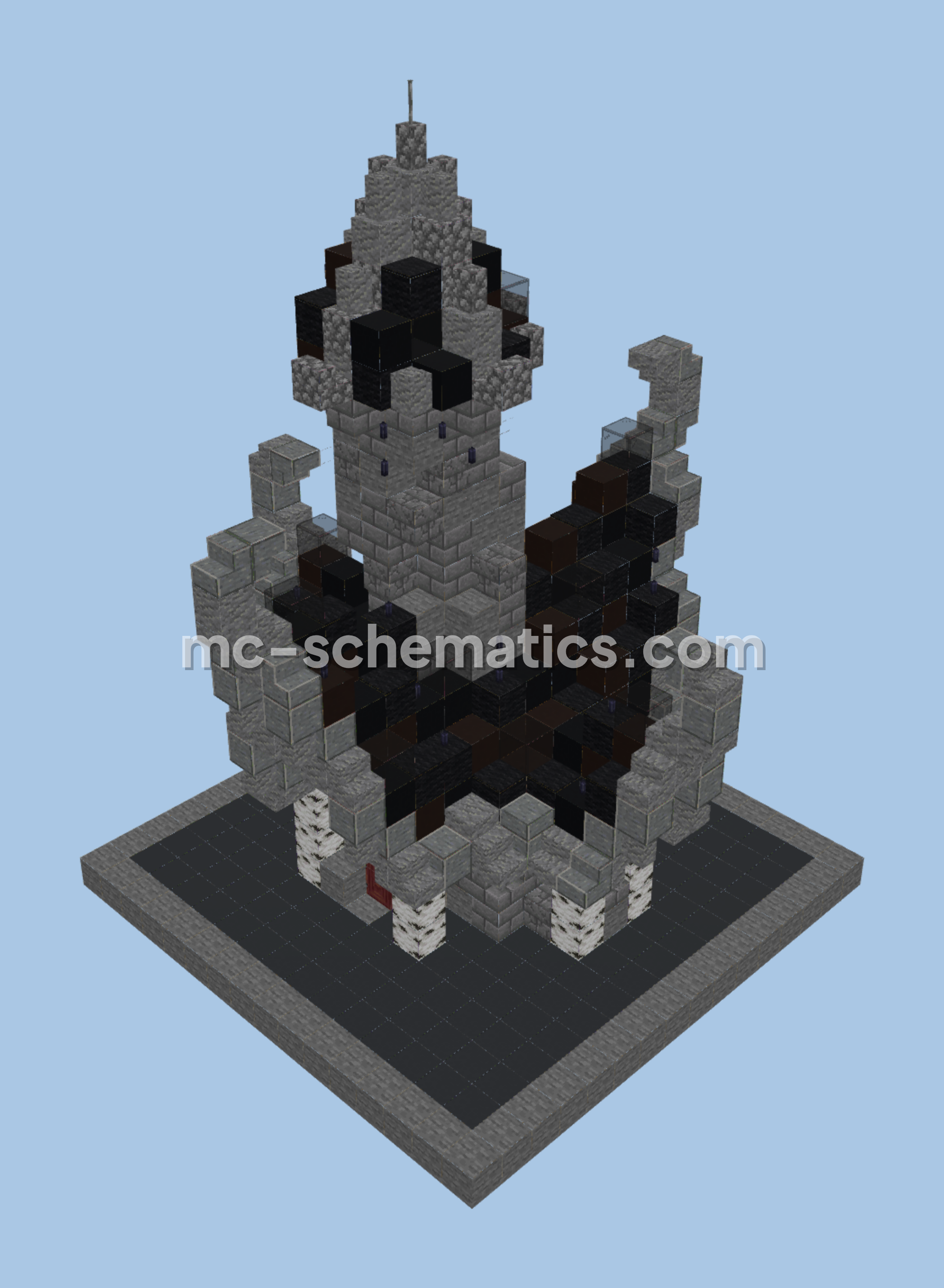 Black Medieval Fantasy House Minecraft schematic preview
