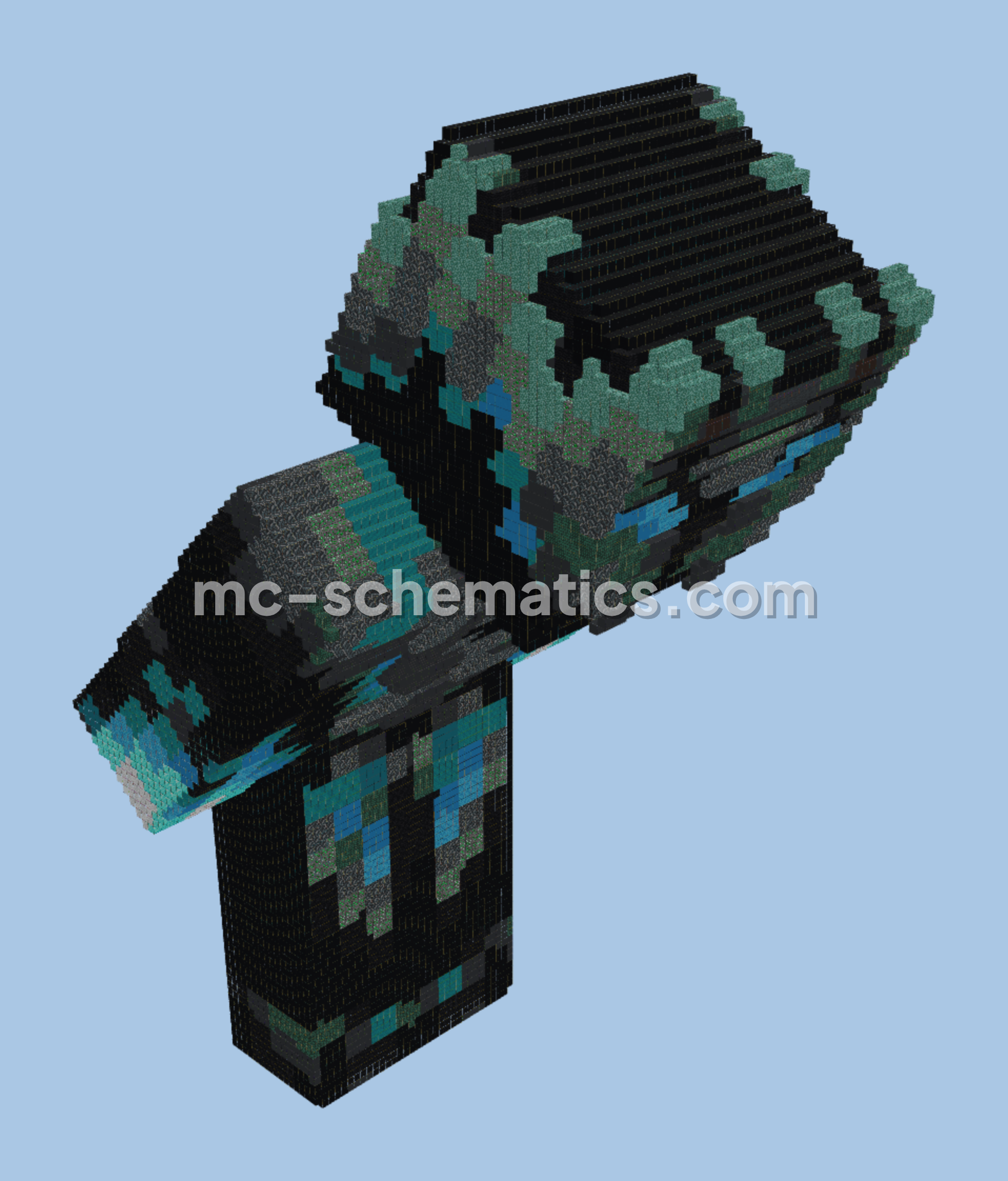 Blue Knight Skin Statue 120 Height Minecraft schematic