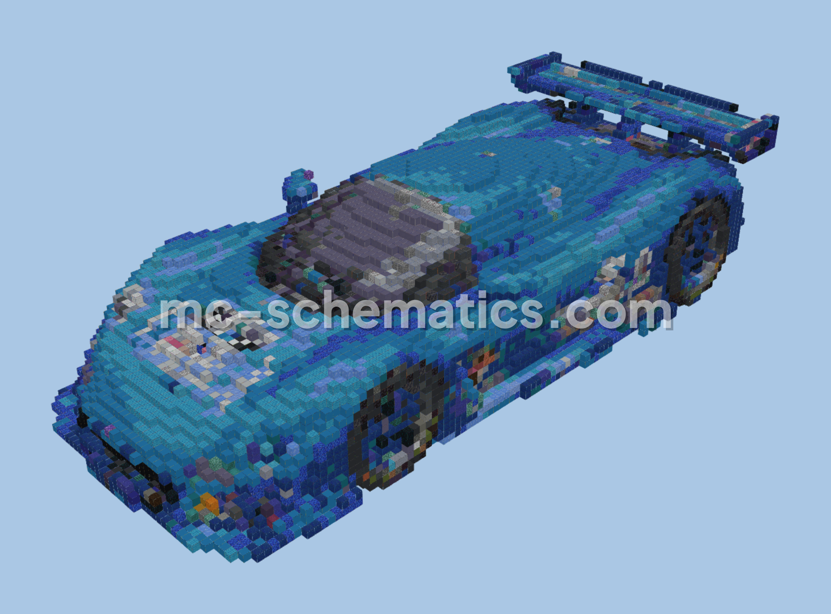 Blue Racer Car Build Minecraft schematic preview