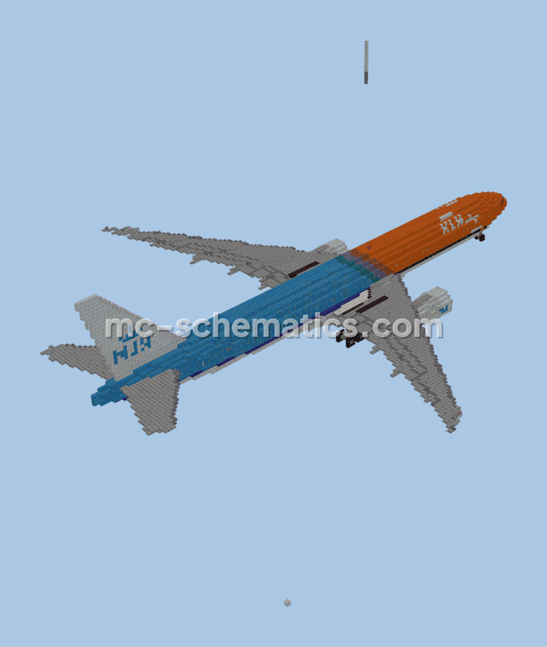 Boeing 777-300ER KLM Orange Pride Aircraft Minecraft schematic preview