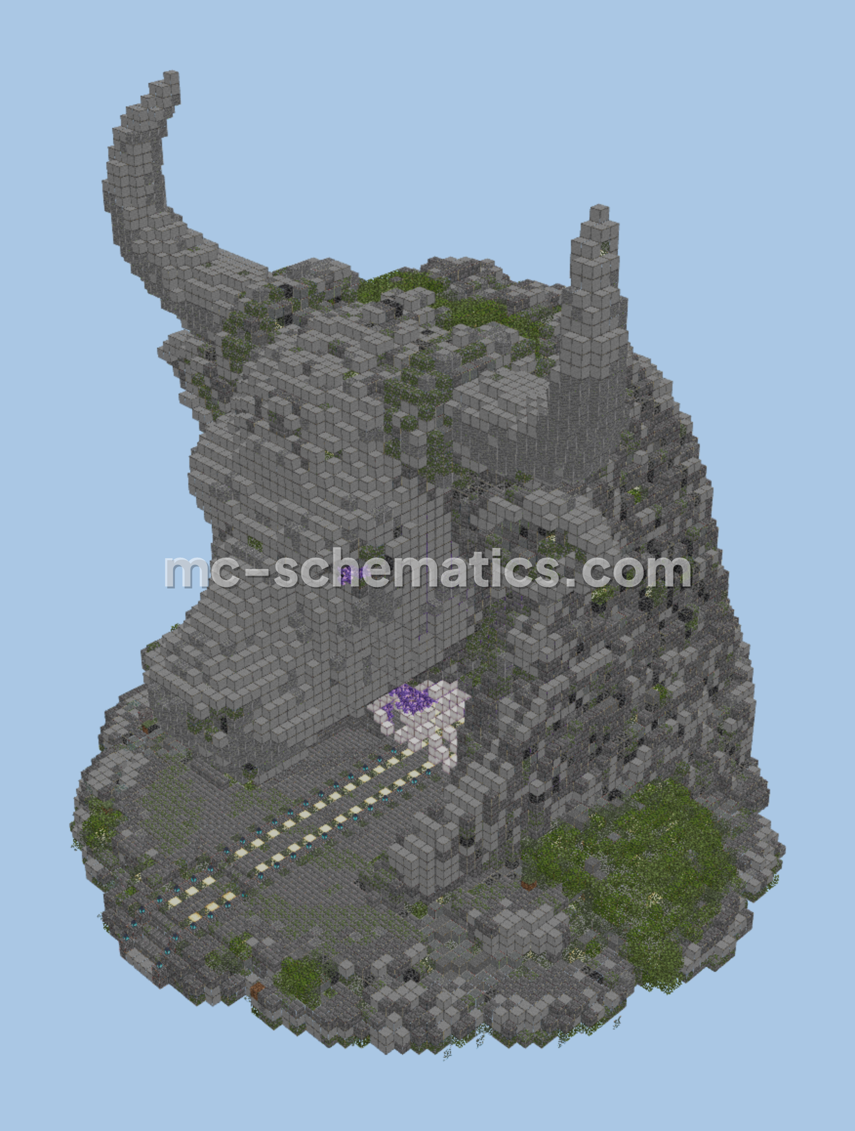 Bull Head Nether Portal Statue Design Minecraft schematic