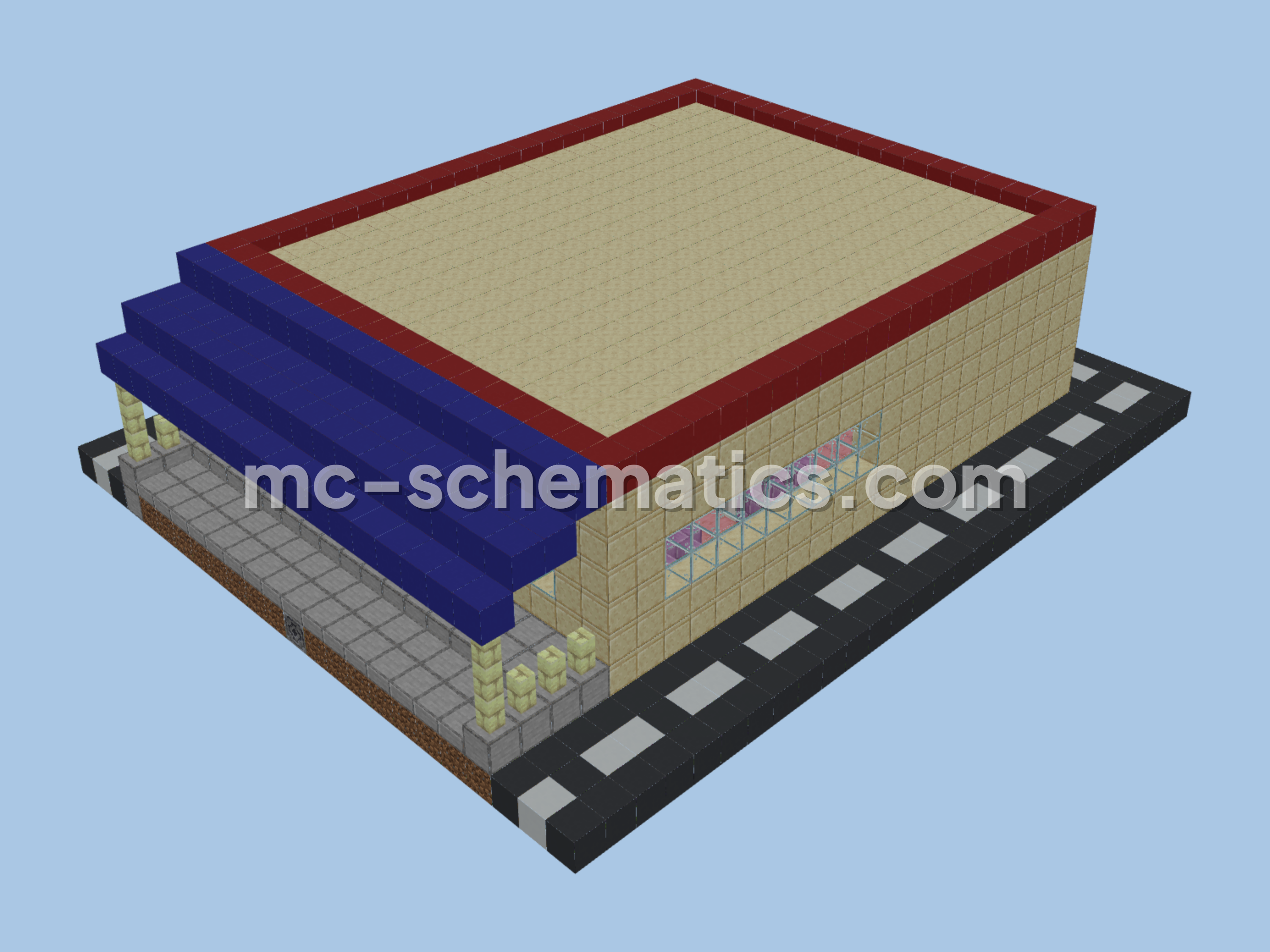 Burger King Restaurant With Drive-Thru Minecraft schematic preview