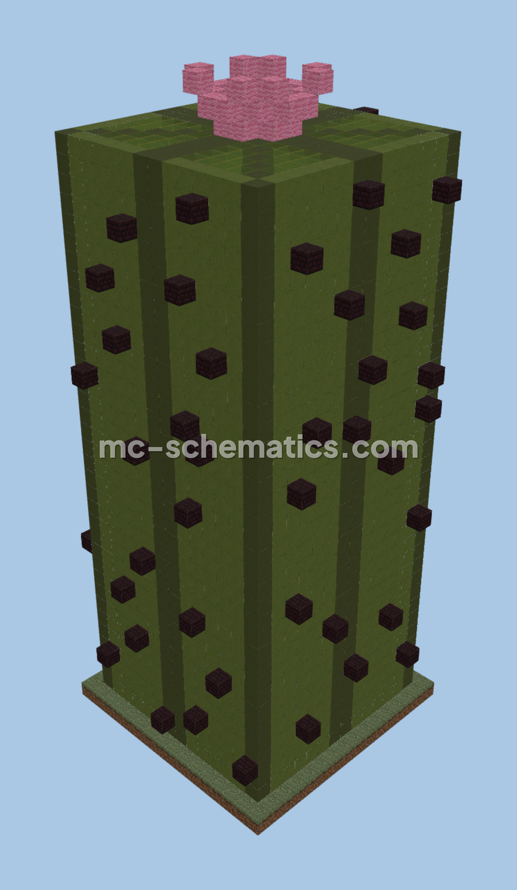 Simple AFK Cactus Farm Minecraft schematic preview