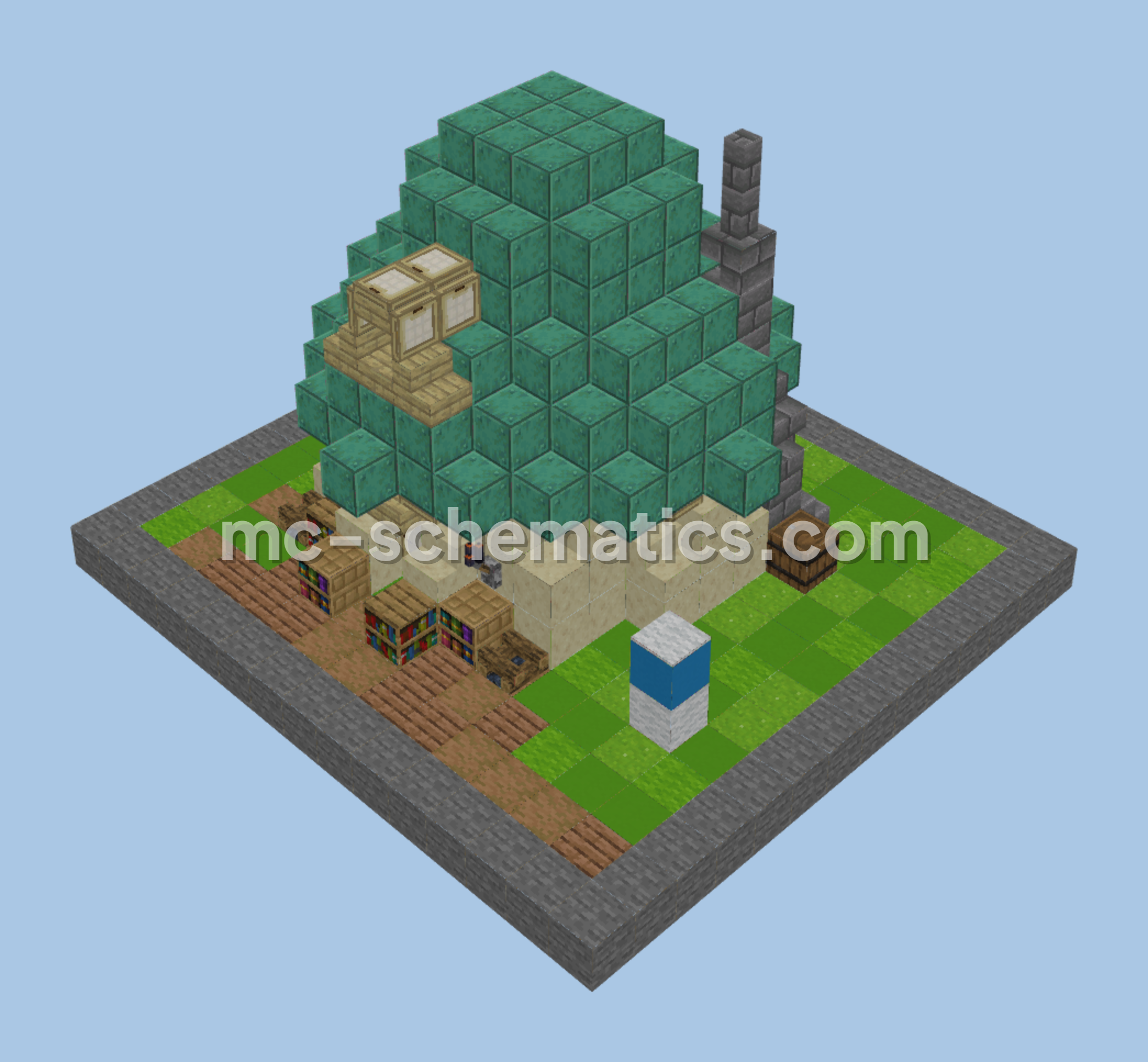 Cartoon Brainy Smurf House Minecraft schematic preview