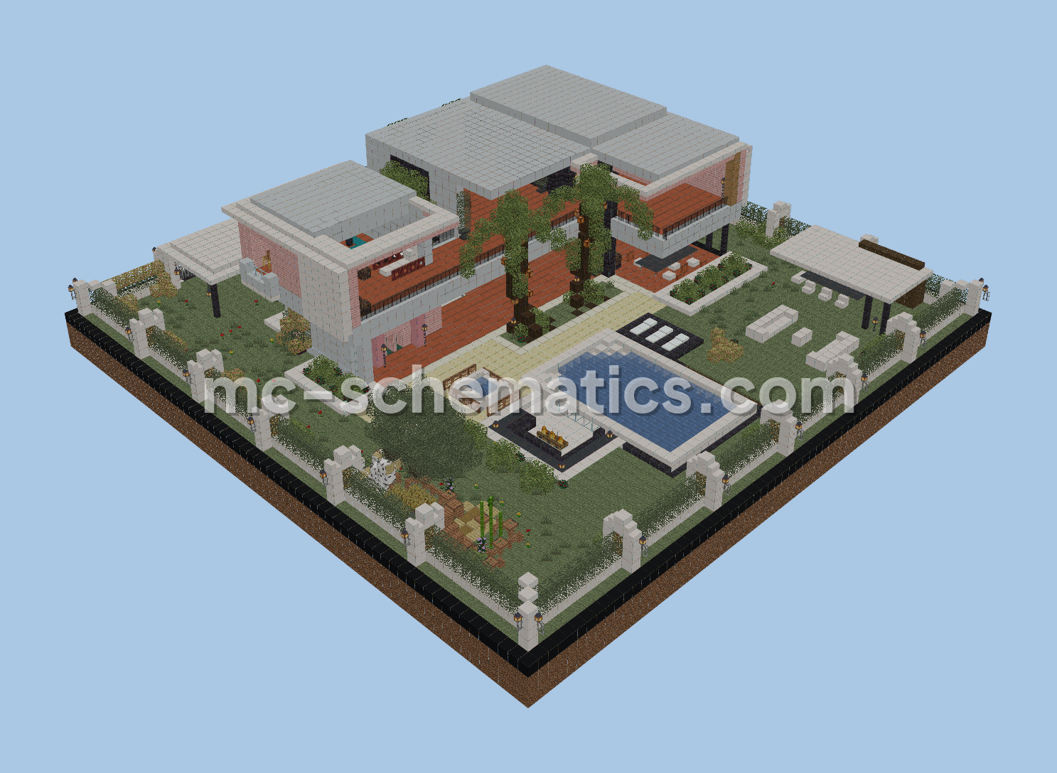 Modern Two-Story House Minecraft schematic preview