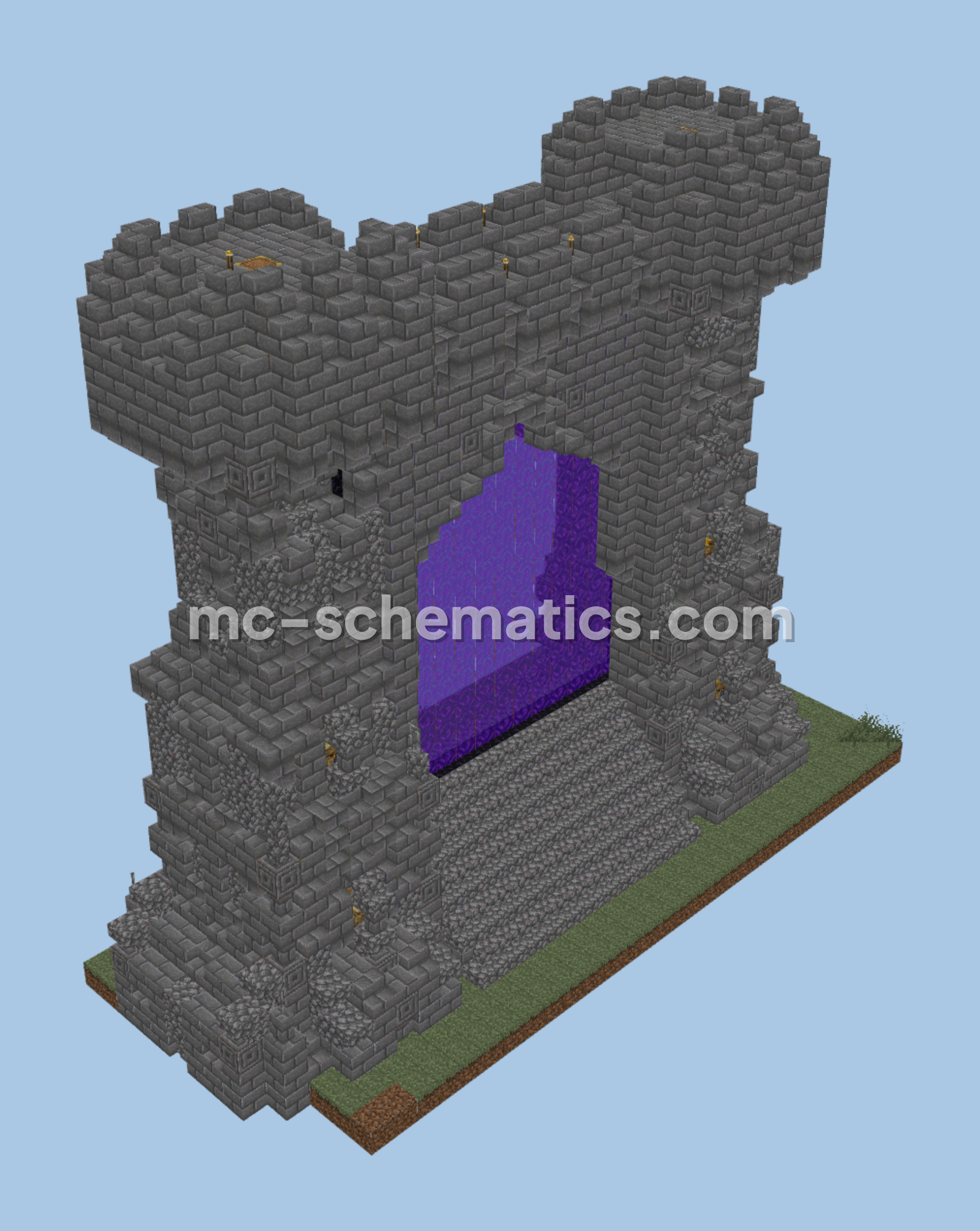 Castle Nether Portal Build Minecraft schematic preview
