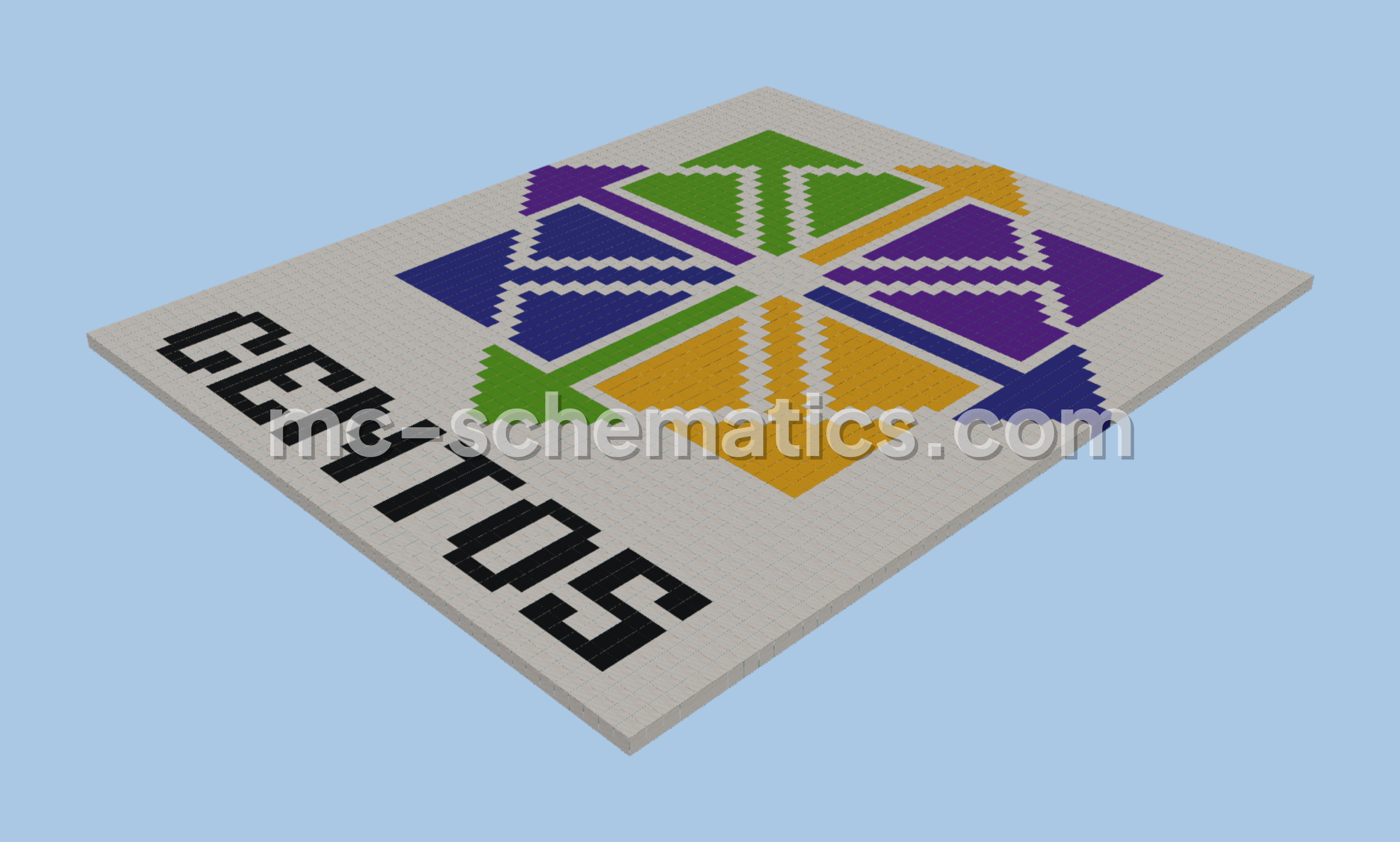 CentOS Logo Pixel Art Minecraft schematic preview