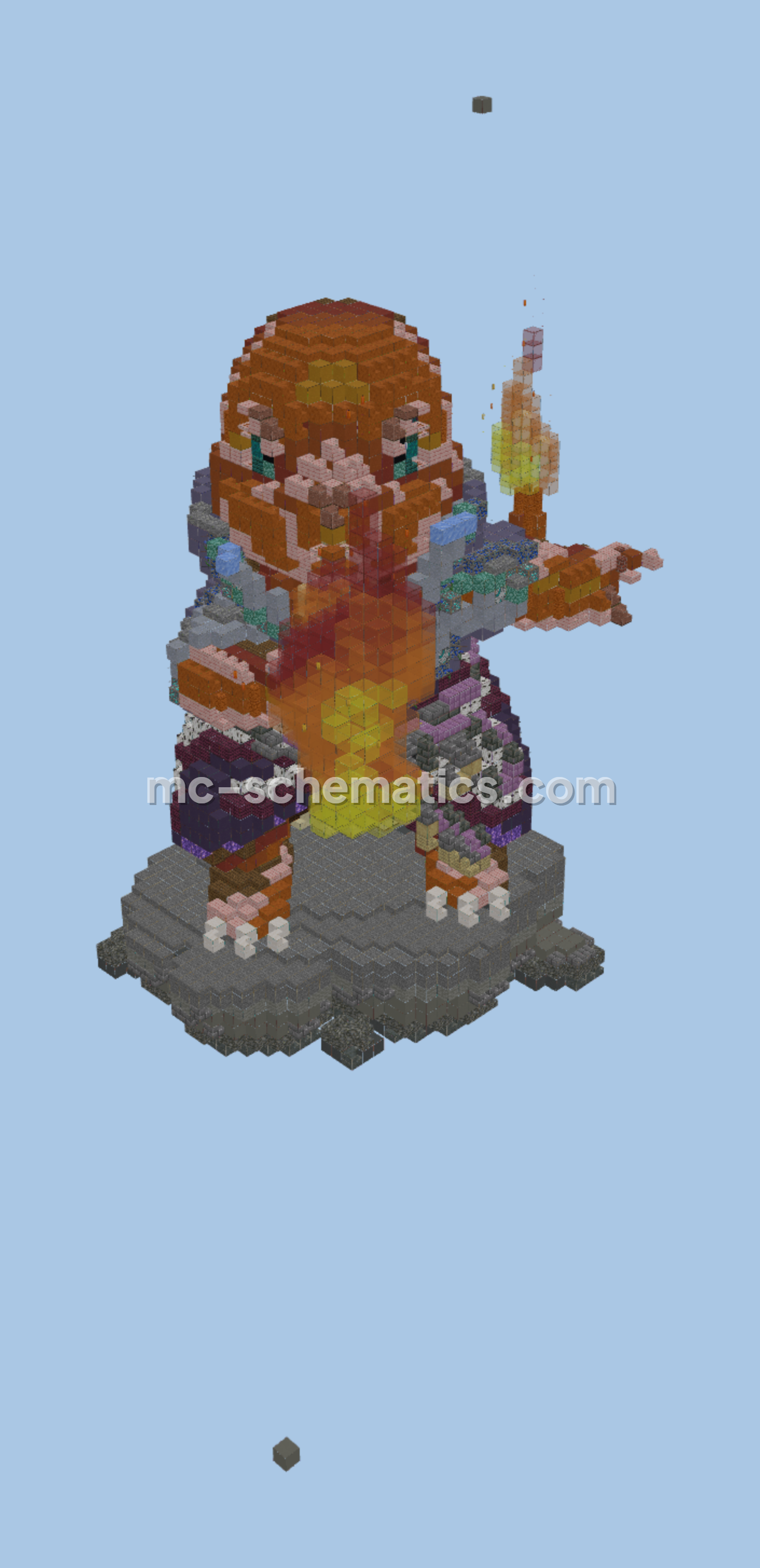 Charmander Statue Build Minecraft schematic preview