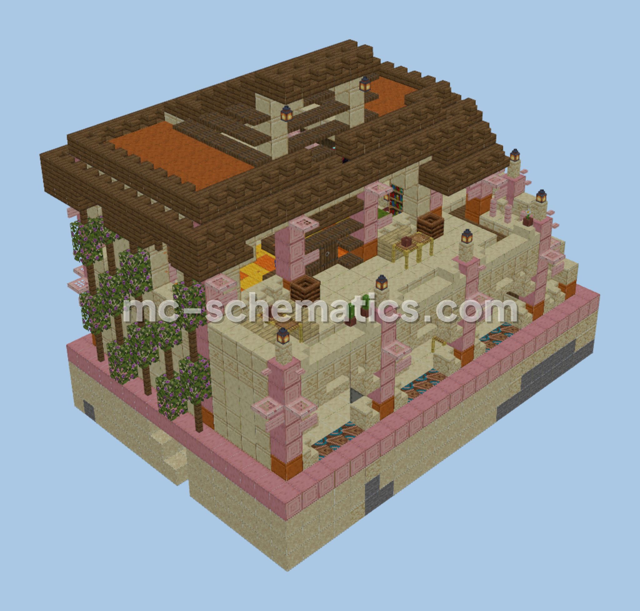 Charming Desert Hacienda House Minecraft schematic preview