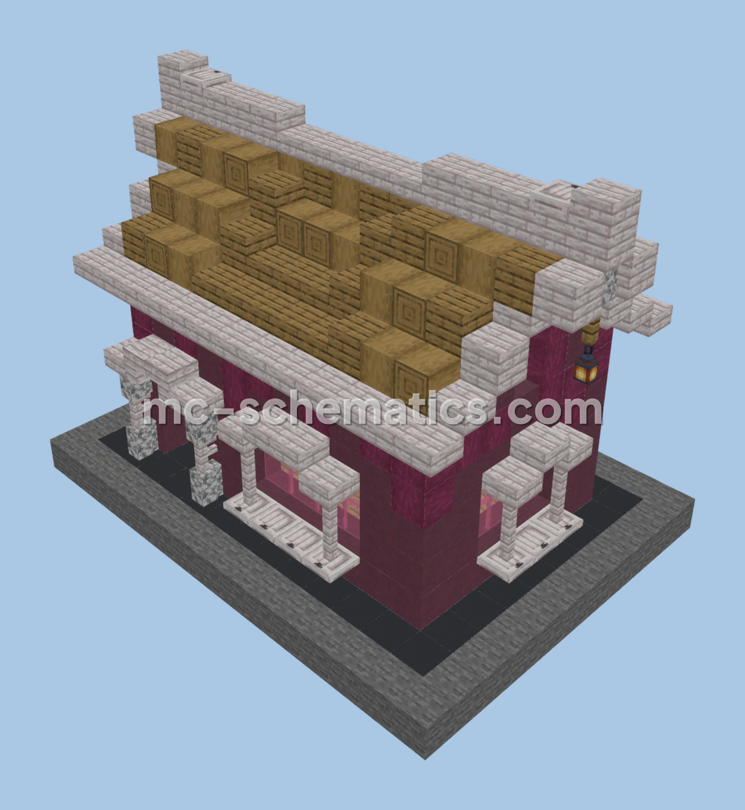 Charming Pink House Design Minecraft schematic preview