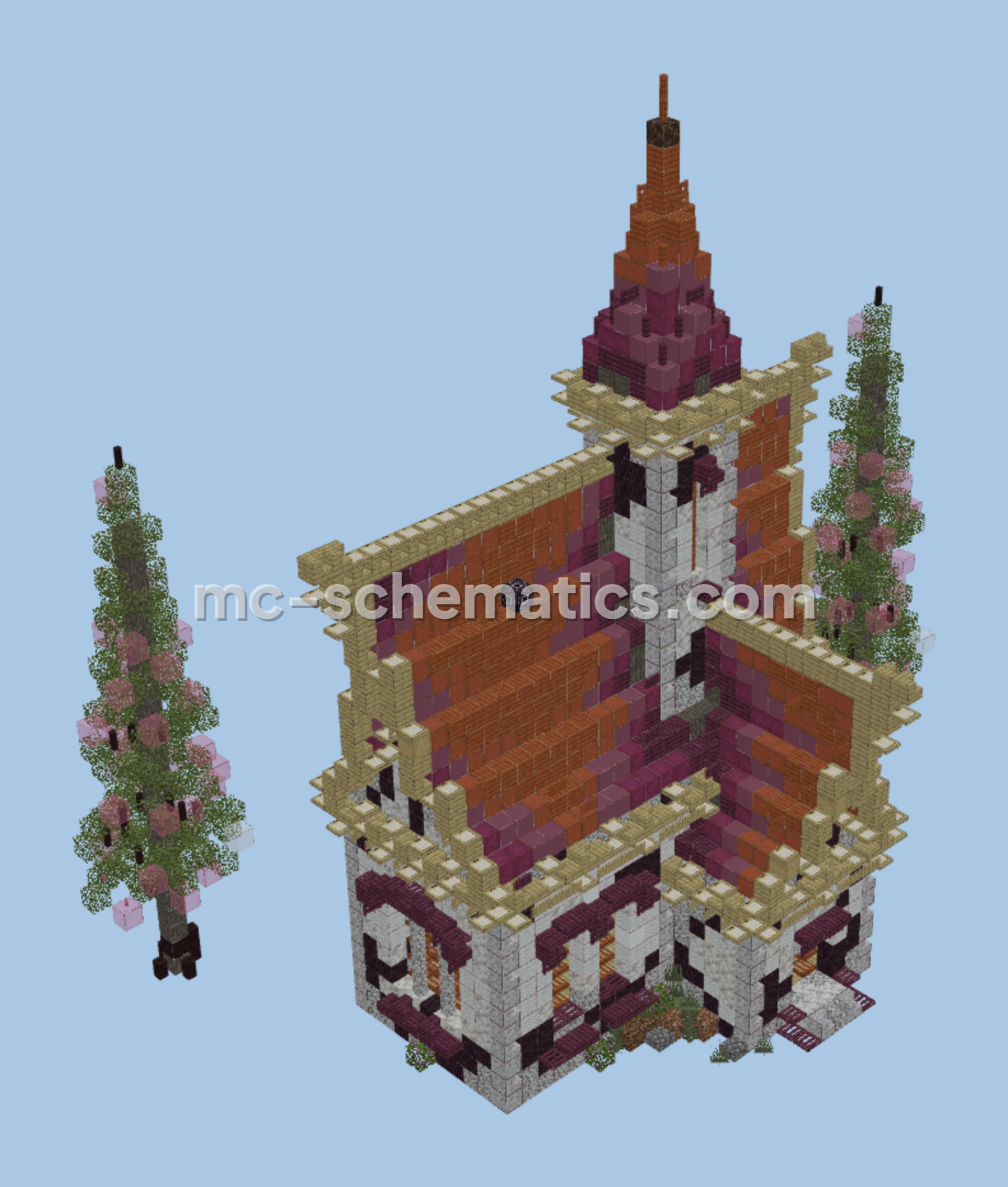 Cherry Blossom House Minecraft schematic preview
