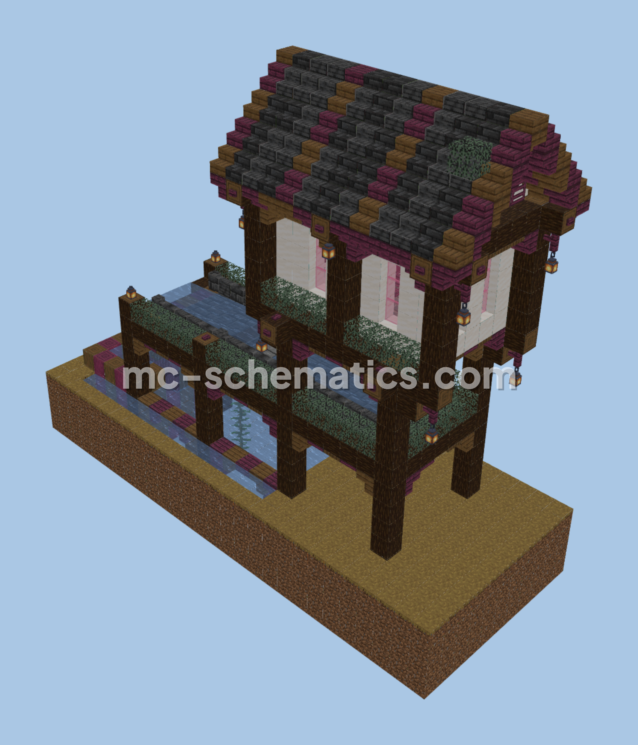 Cherry Village Iron Farm Minecraft schematic preview