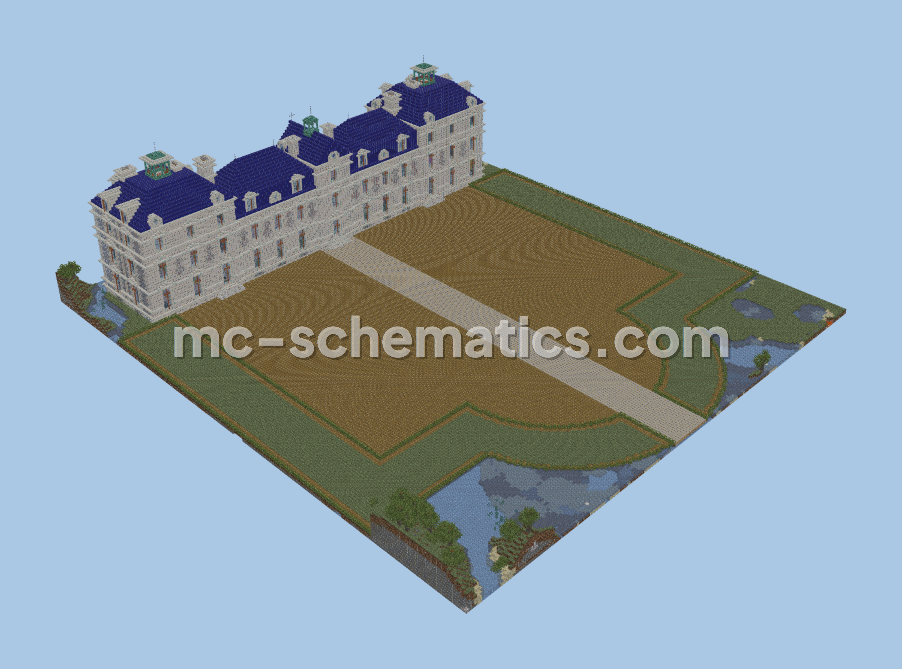 Cheverny Castle Replica Schematic Minecraft schematic preview