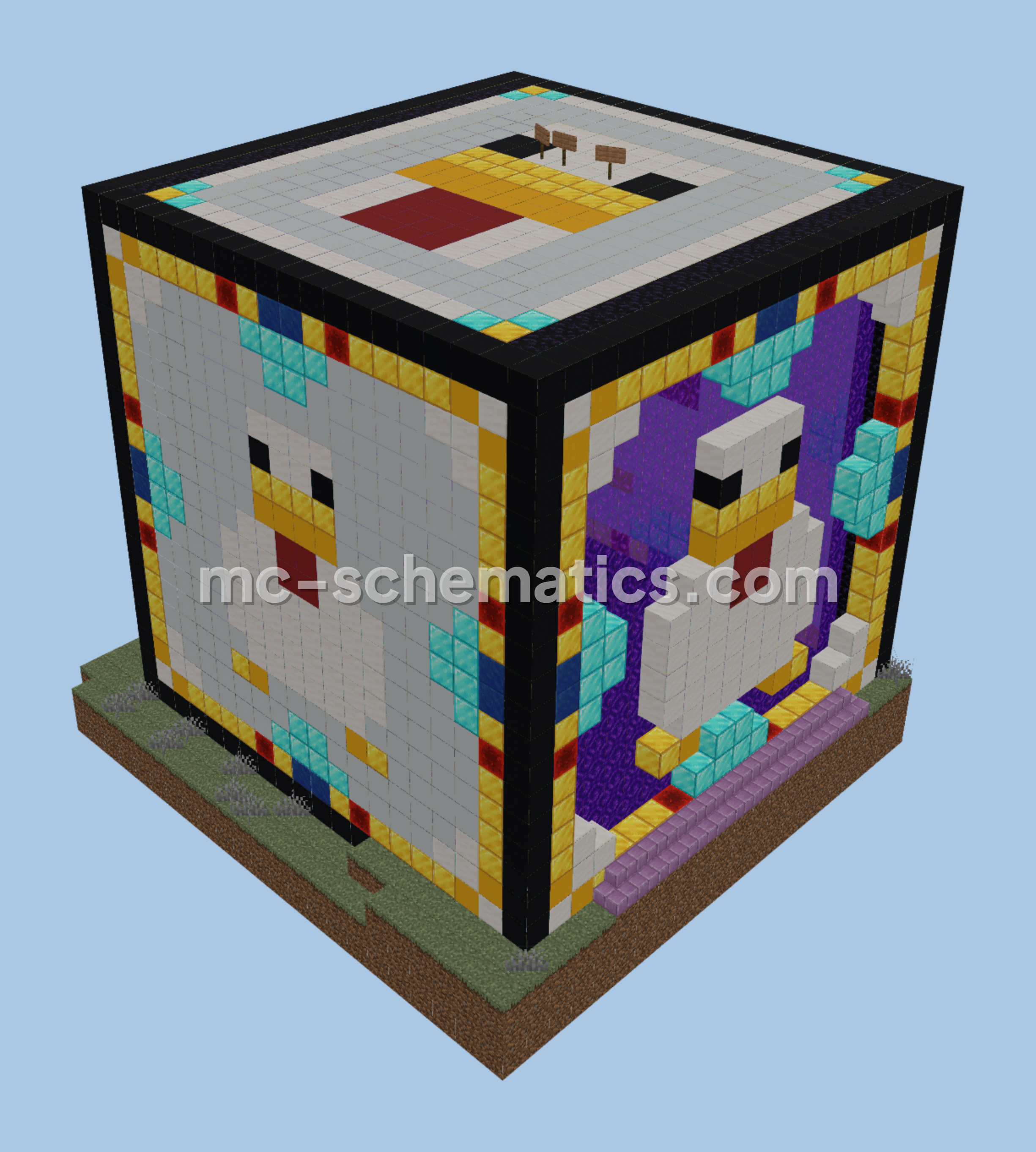 Chicken Block Structure Minecraft schematic preview