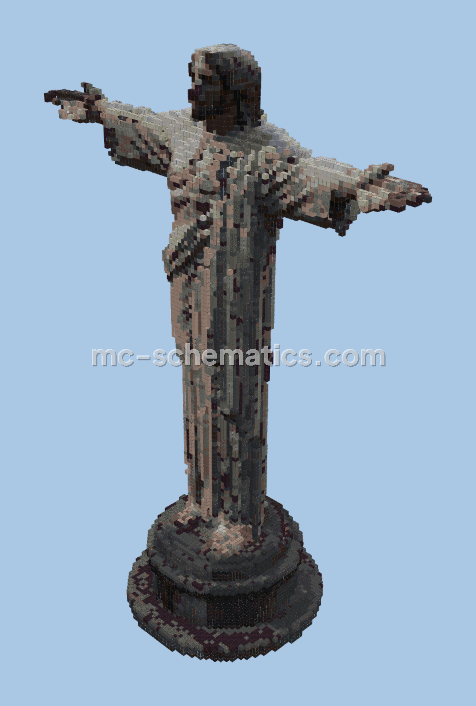 Christ the Redeemer Statue - Gray Terracotta Build Minecraft schematic preview