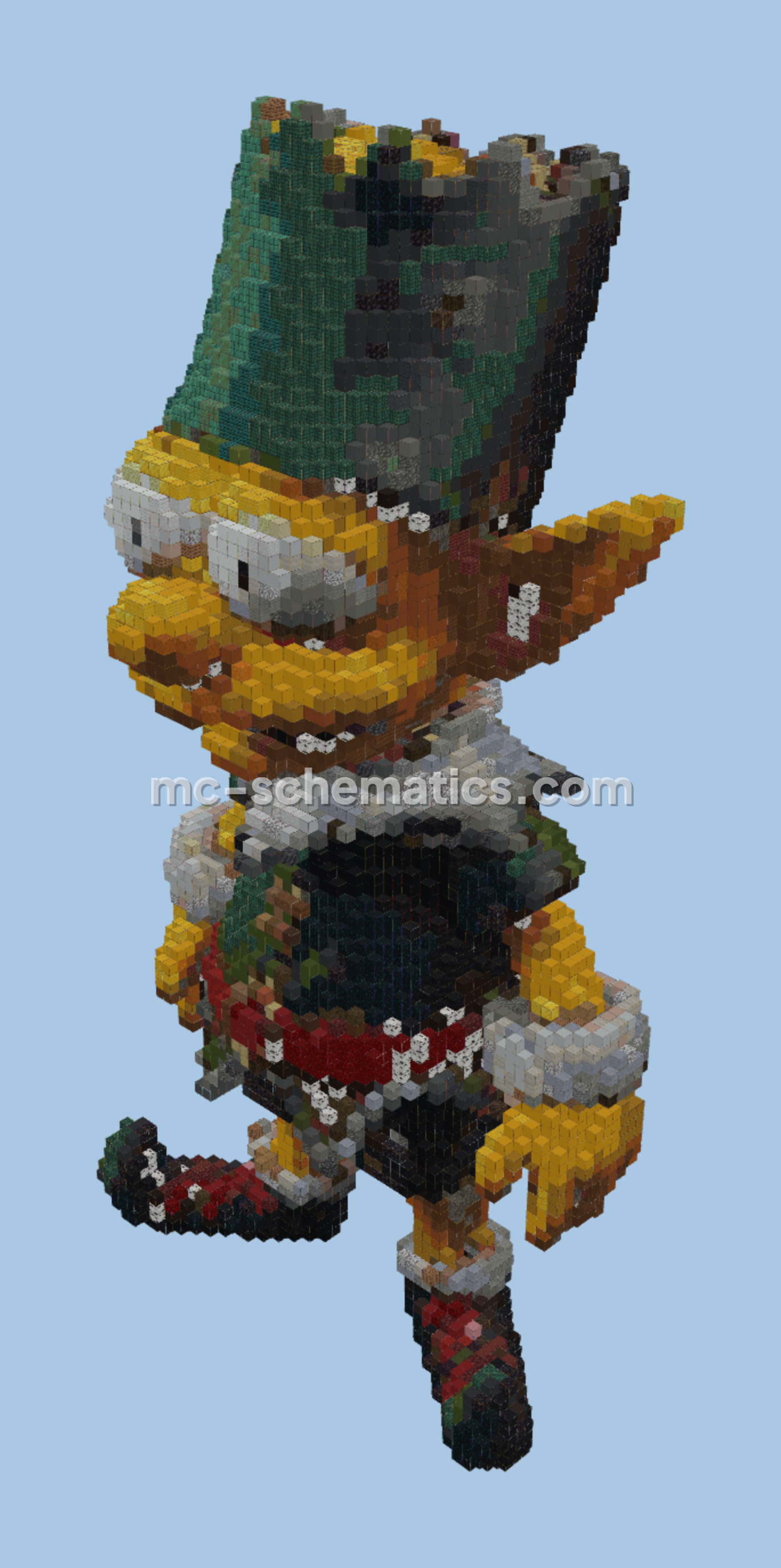 Christmas Bart Simpson Statue Minecraft schematic preview