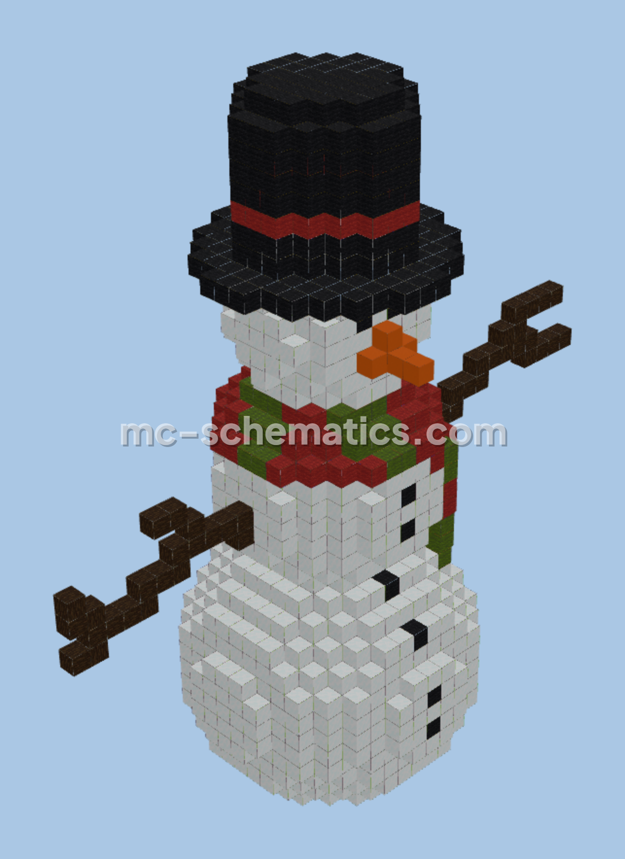 Christmas Snowman Decoration Minecraft schematic preview