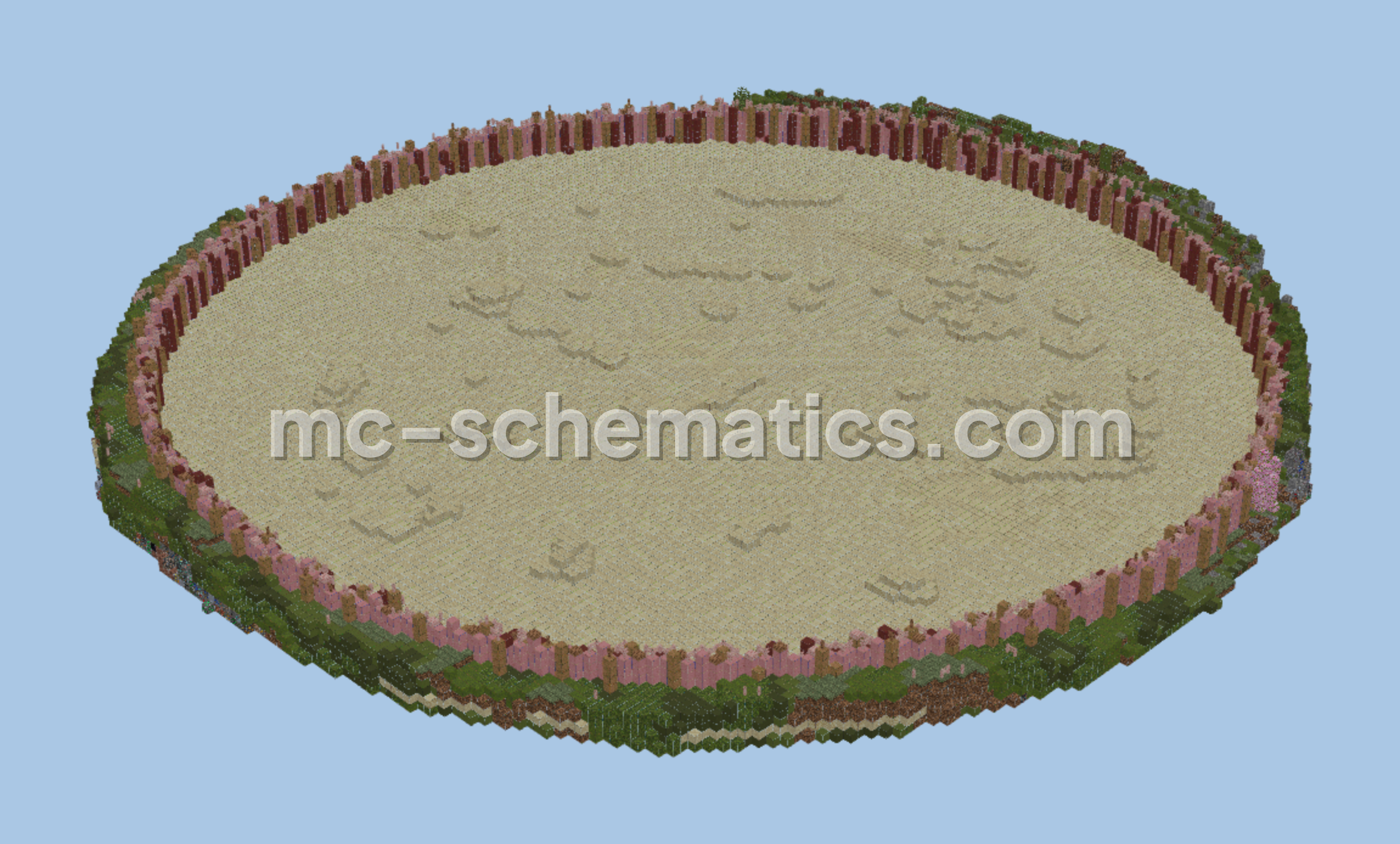 Circular Arena Build Minecraft schematic preview