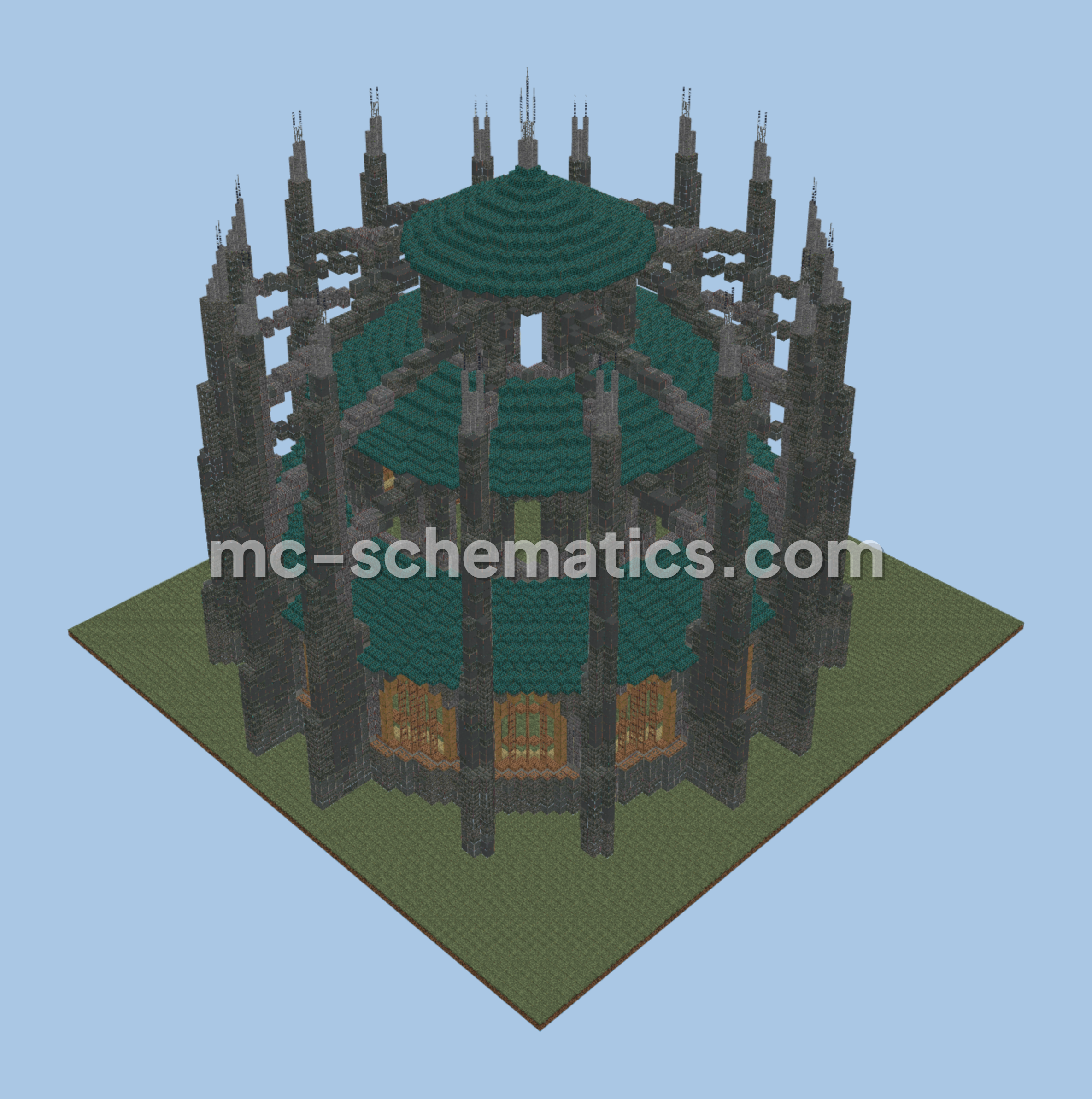 Circular Gothic Cathedral Minecraft schematic preview