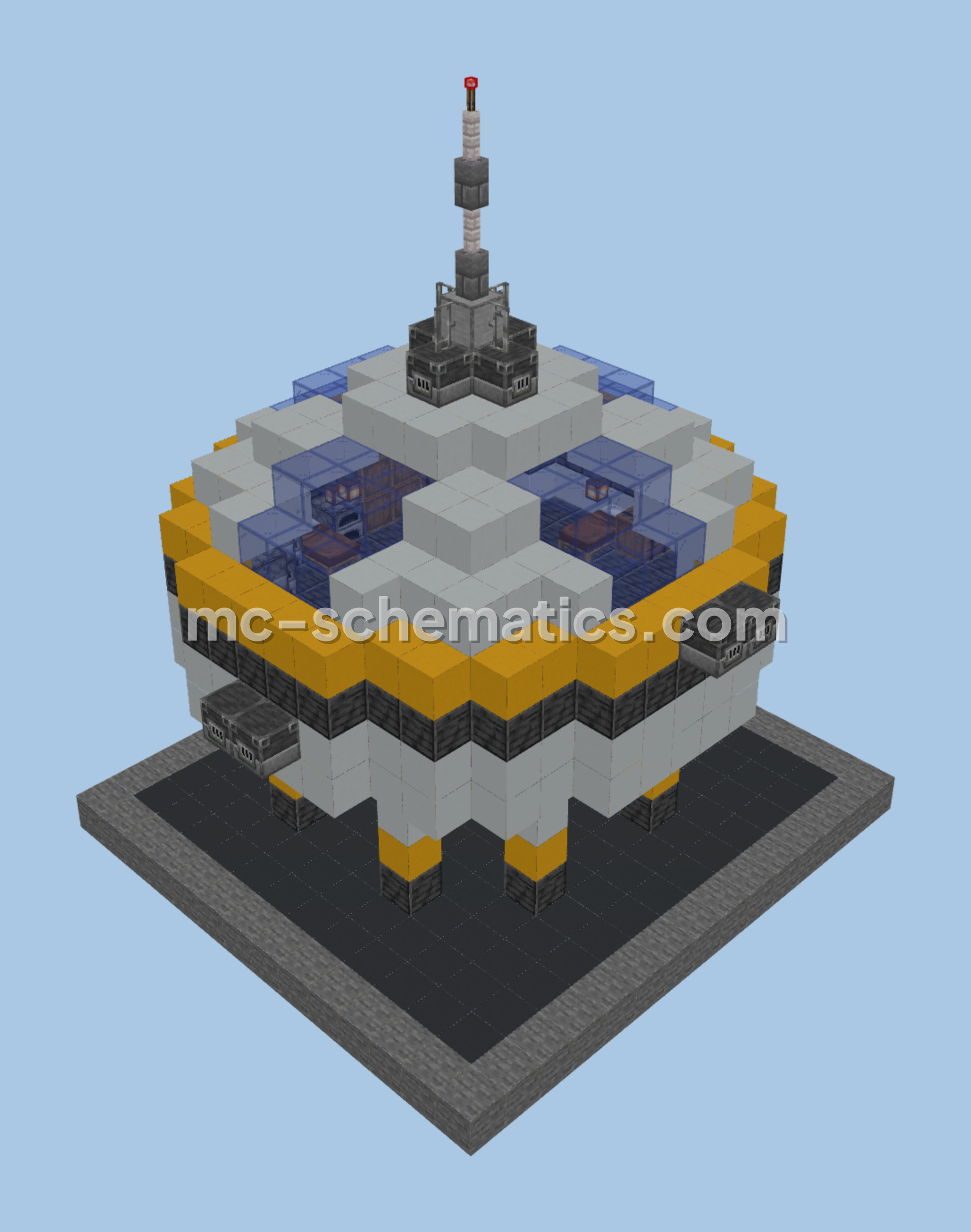Circular Subnautica Style Room Minecraft schematic preview