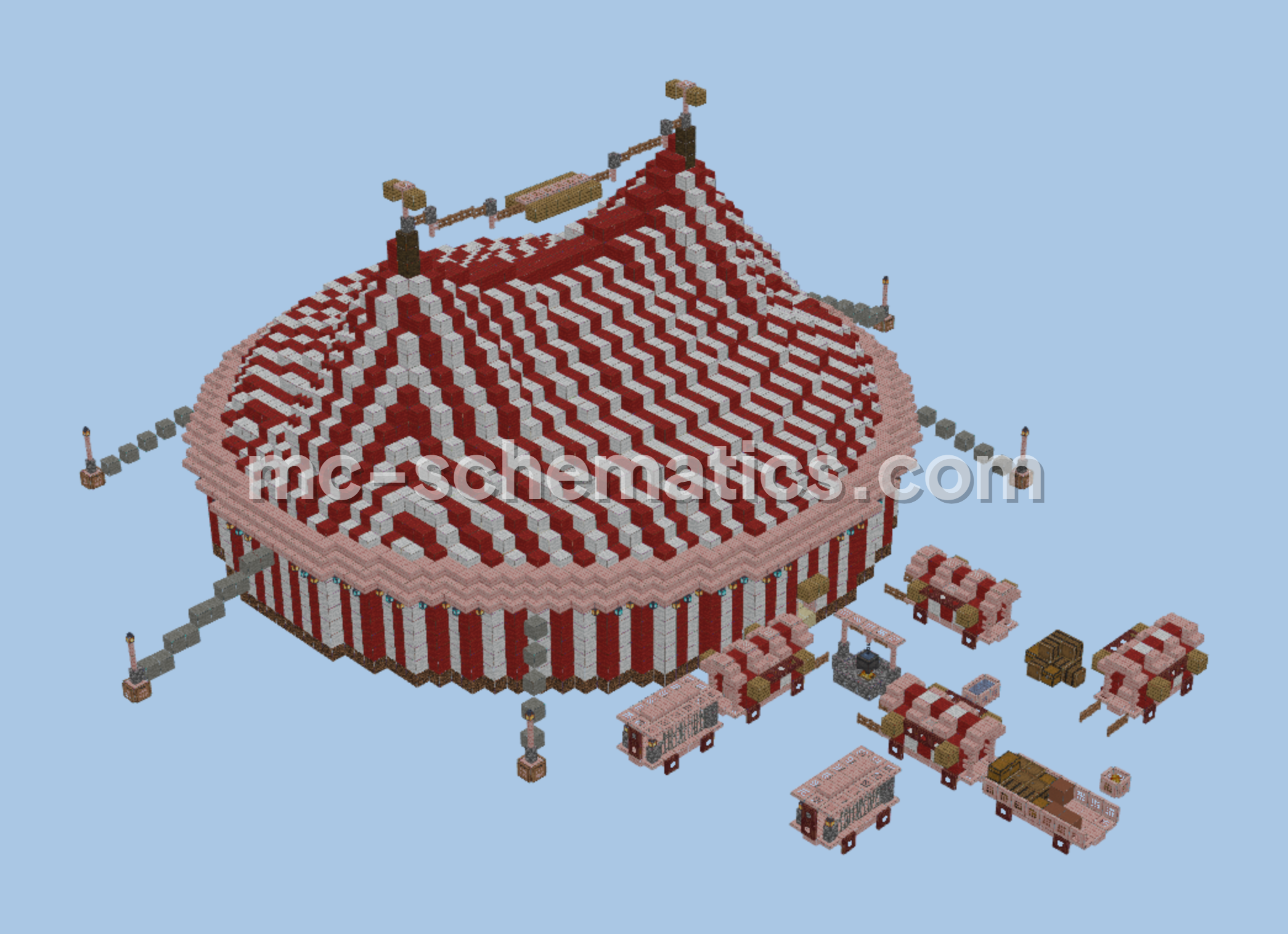 Circus Tent Structure Minecraft schematic preview