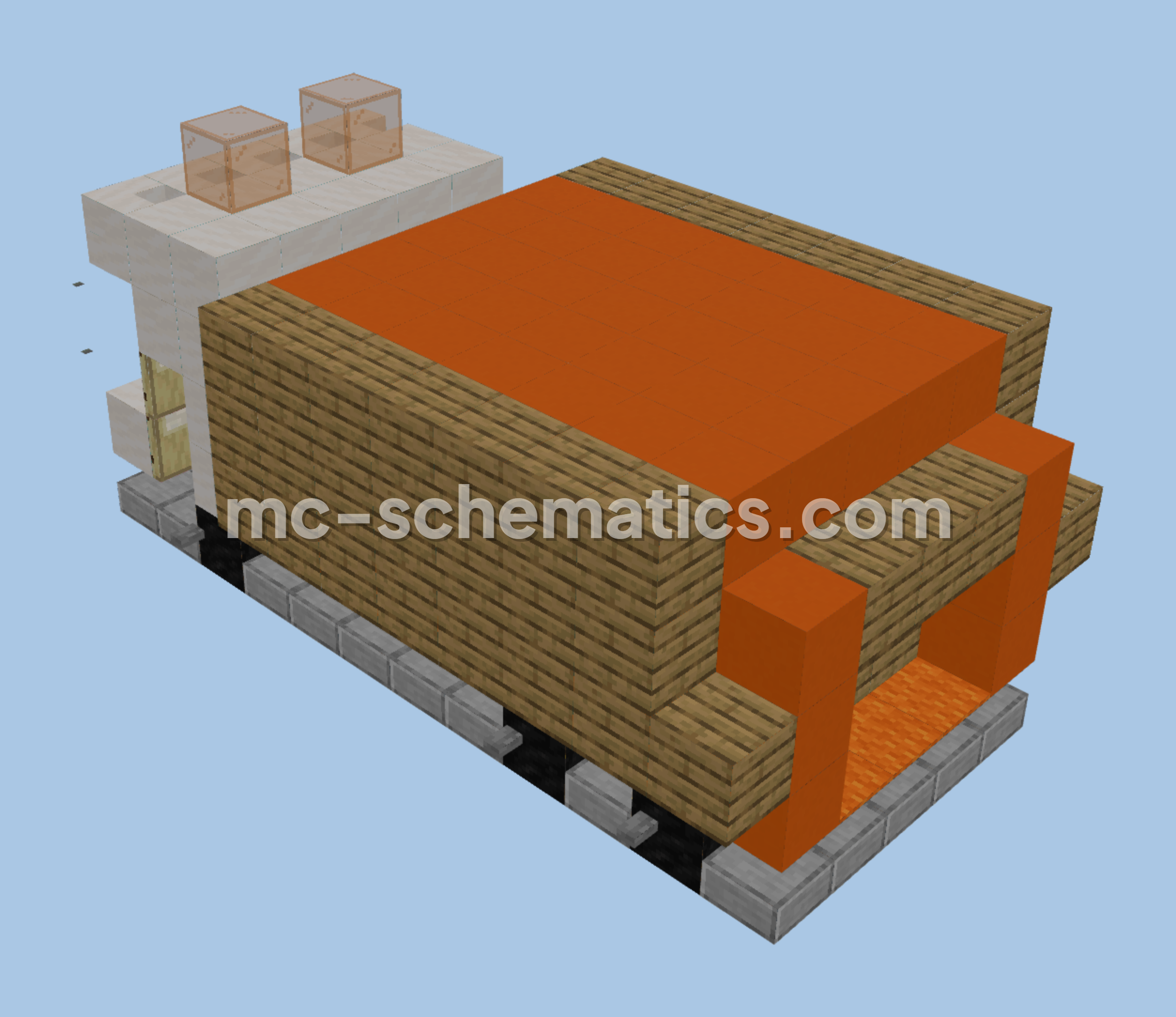 City Garbage Truck Model Minecraft schematic preview