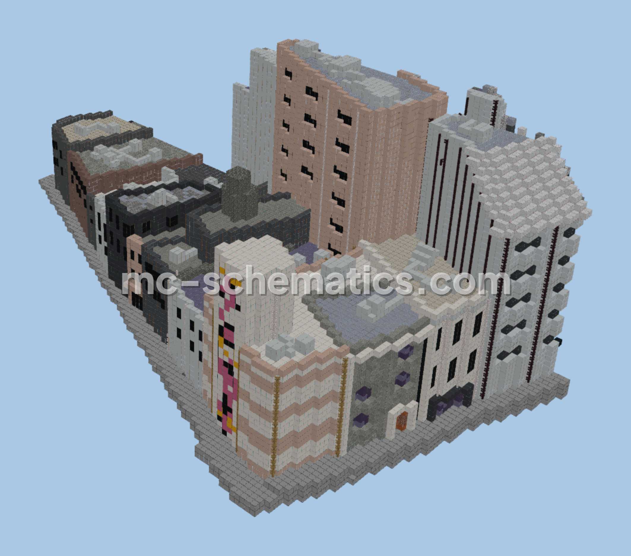 City Minecraft Builds: A Large Residential Project Minecraft schematic preview
