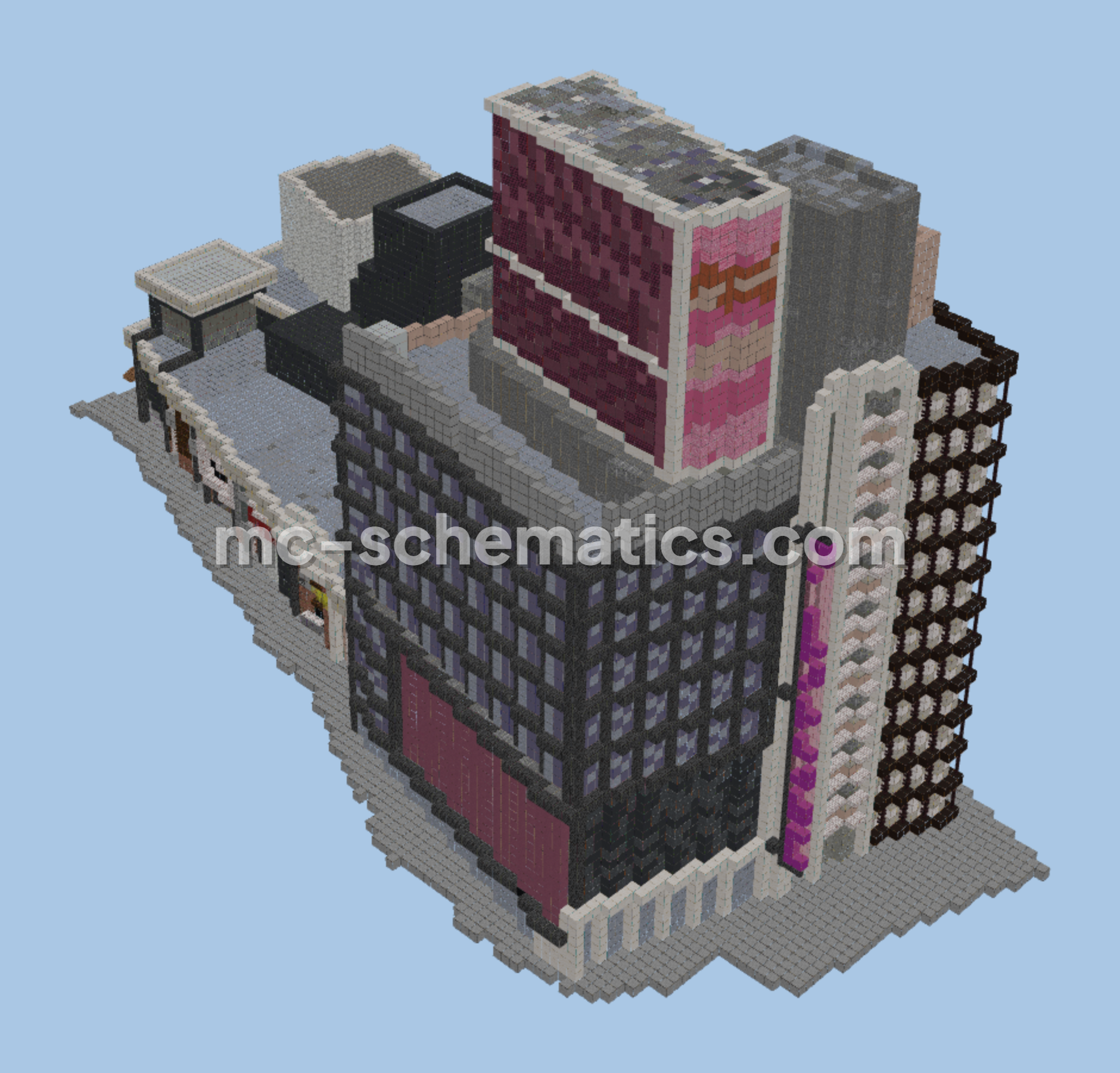 City Shops Building Minecraft schematic preview