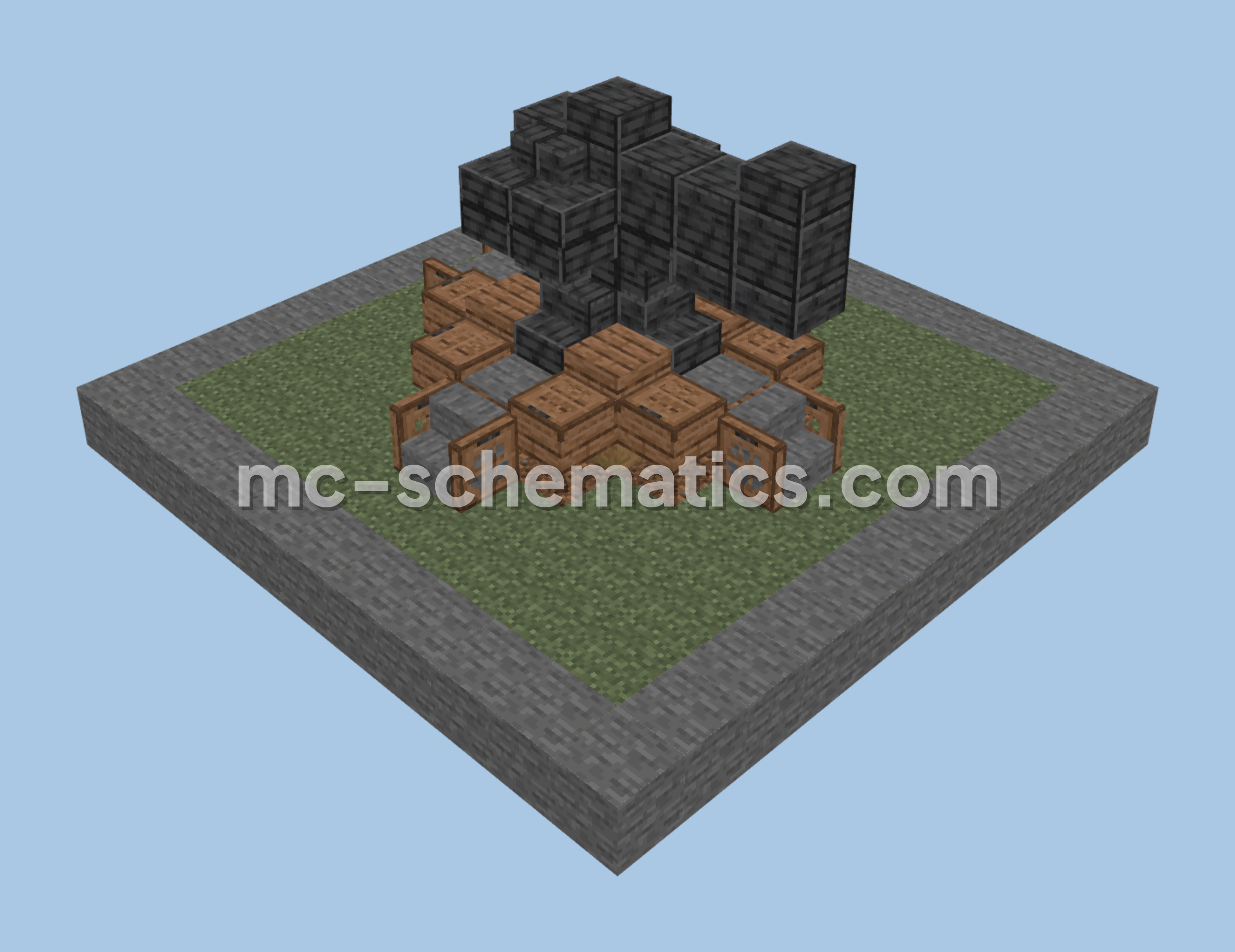 Clash of Clans Cannon Level 3 Build Minecraft schematic