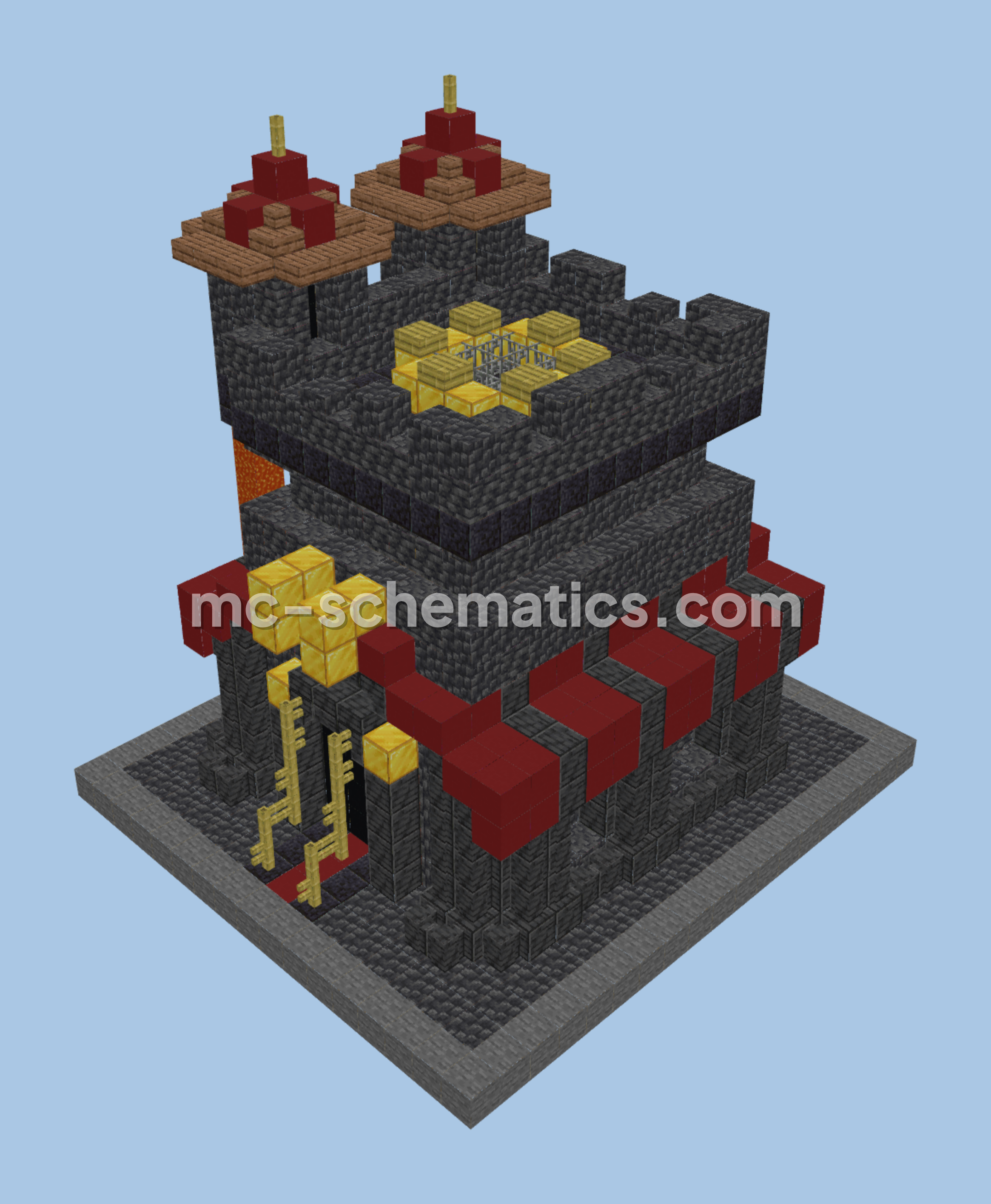 Clash of Clans Town Hall Level 10 Structure Minecraft schematic preview