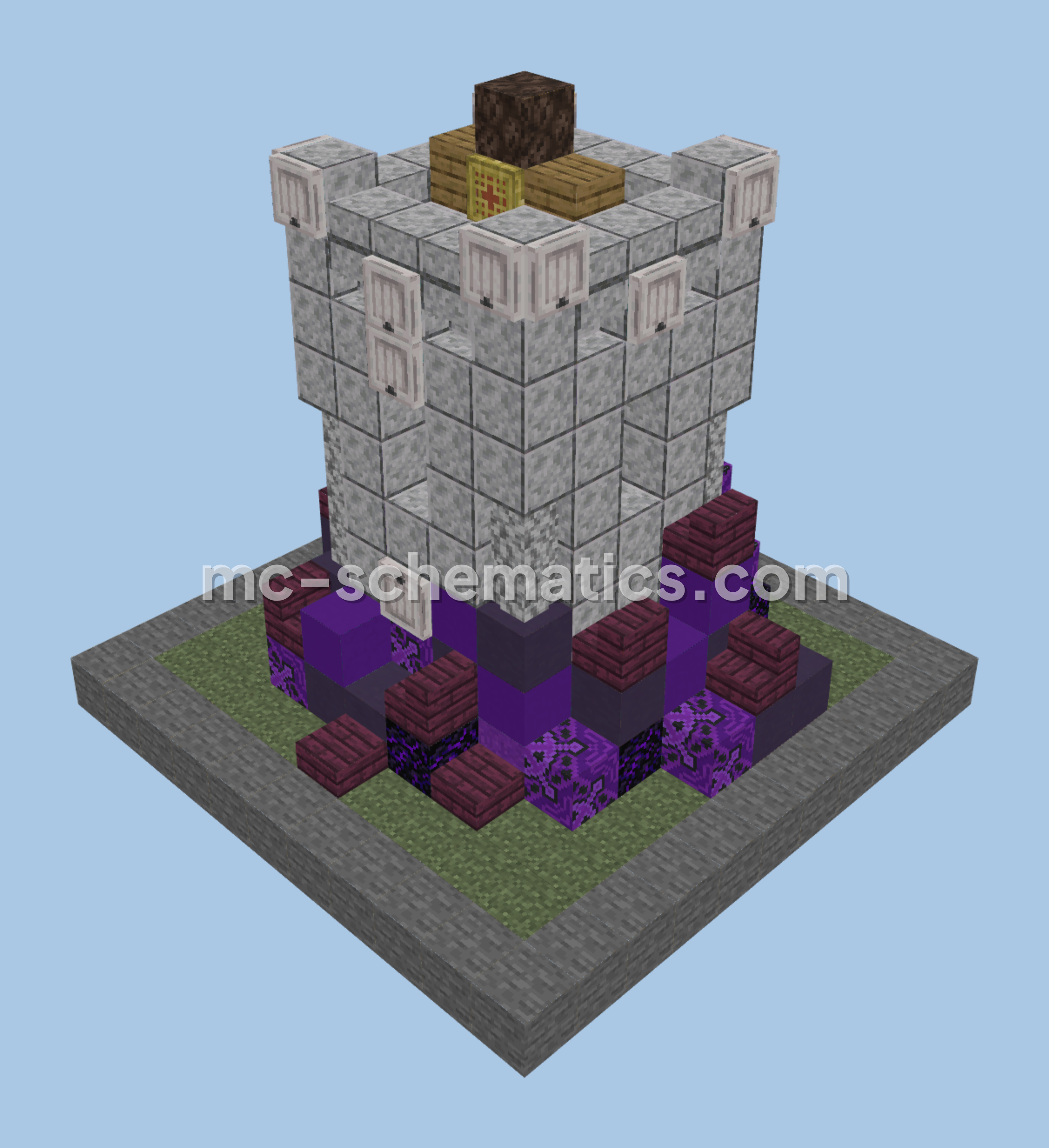 Clash of Clans Wizard Tower Level 10 Minecraft schematic