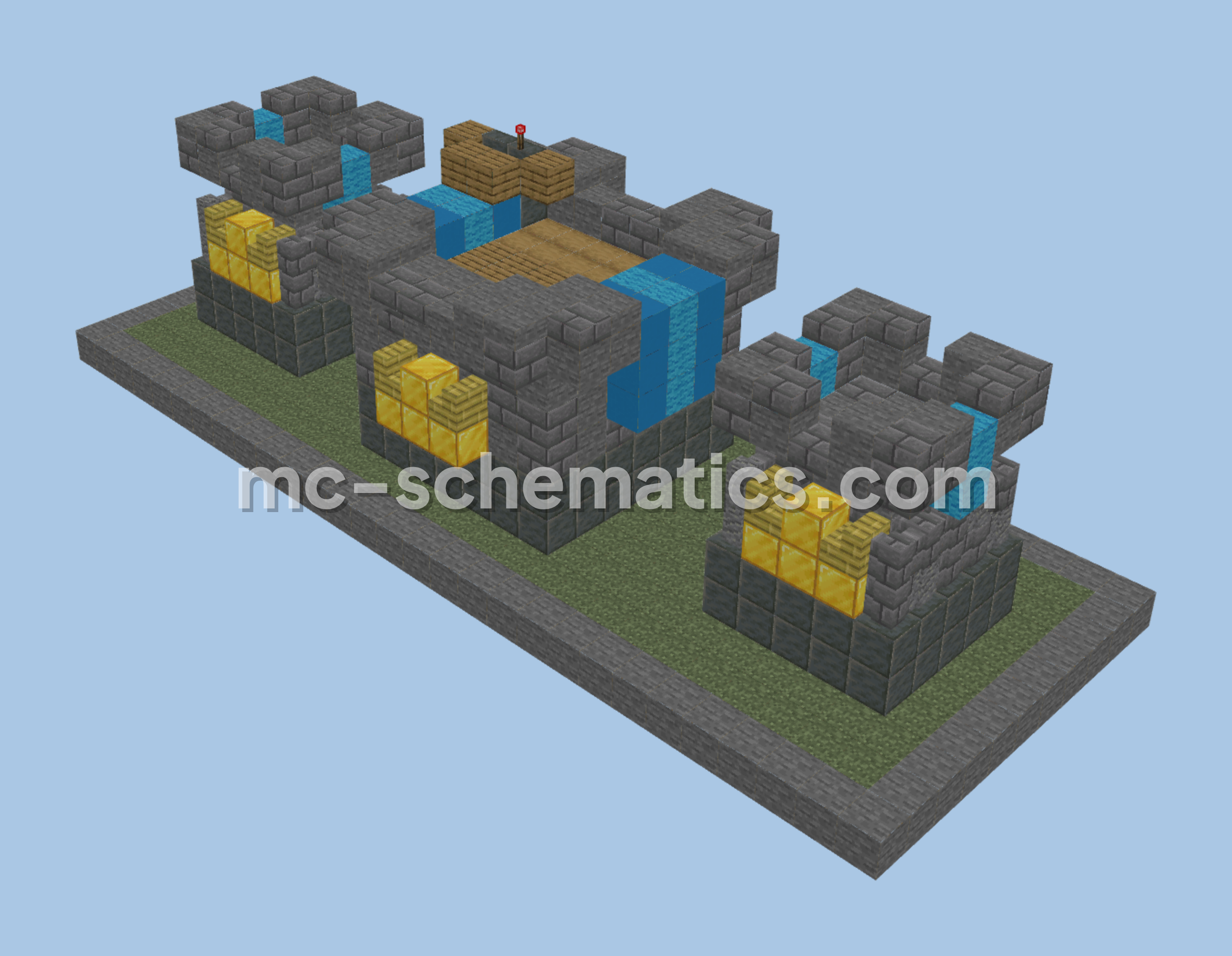 Clash Royale Blue Castle Pack Structure Minecraft schematic preview