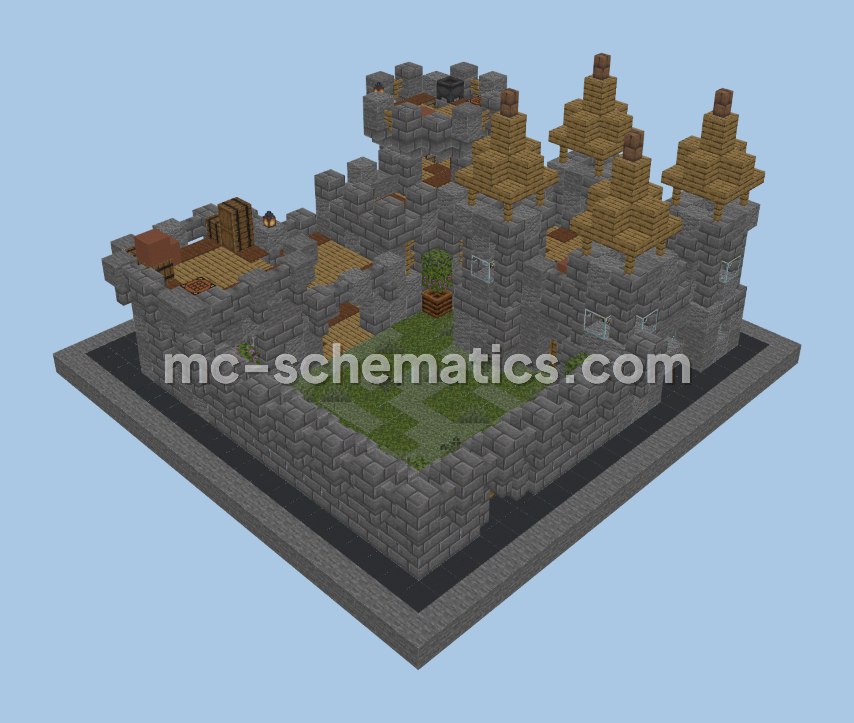 Classic Medieval Castle Build Minecraft schematic preview