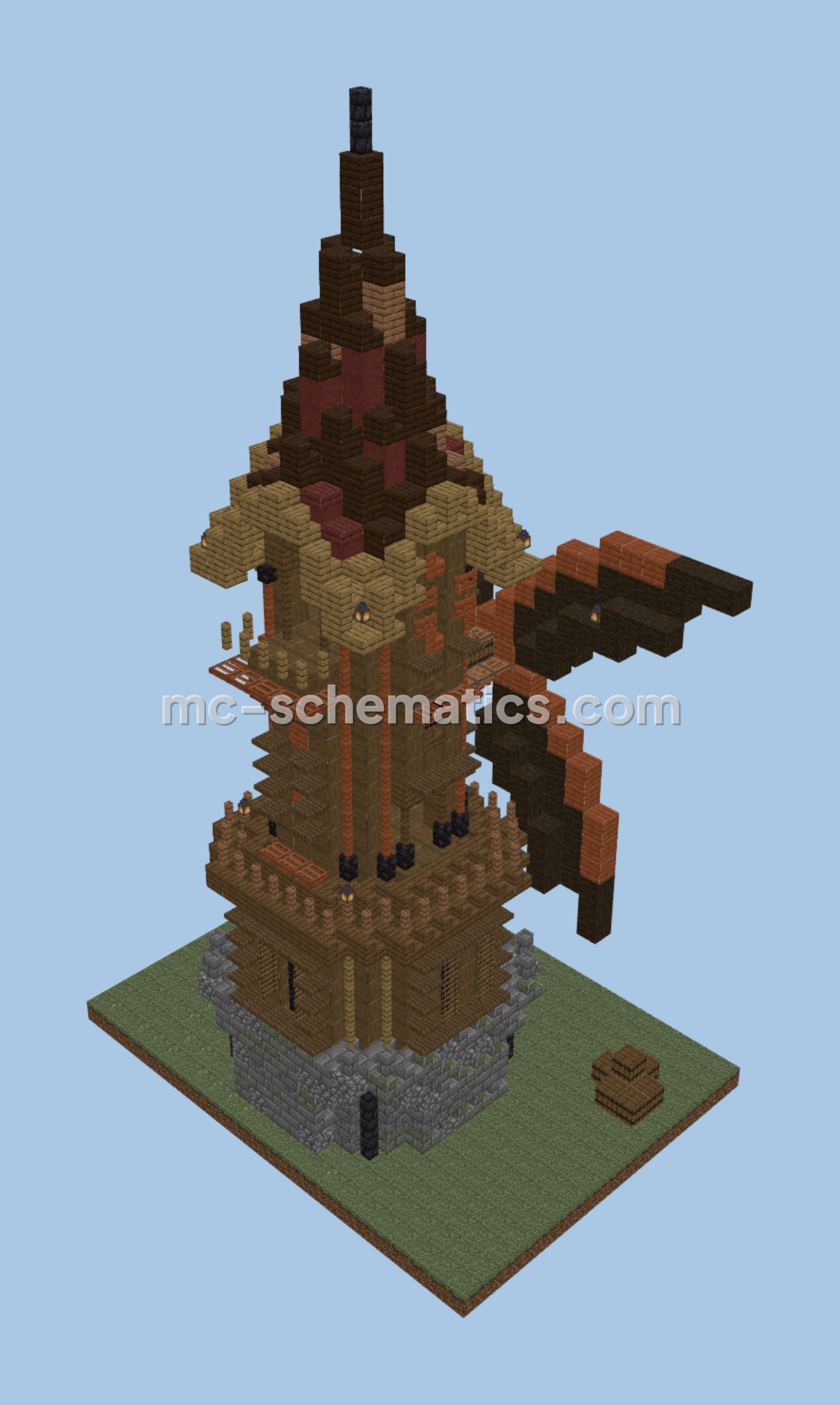 Classic Minecraft Windmill Structure Minecraft schematic preview