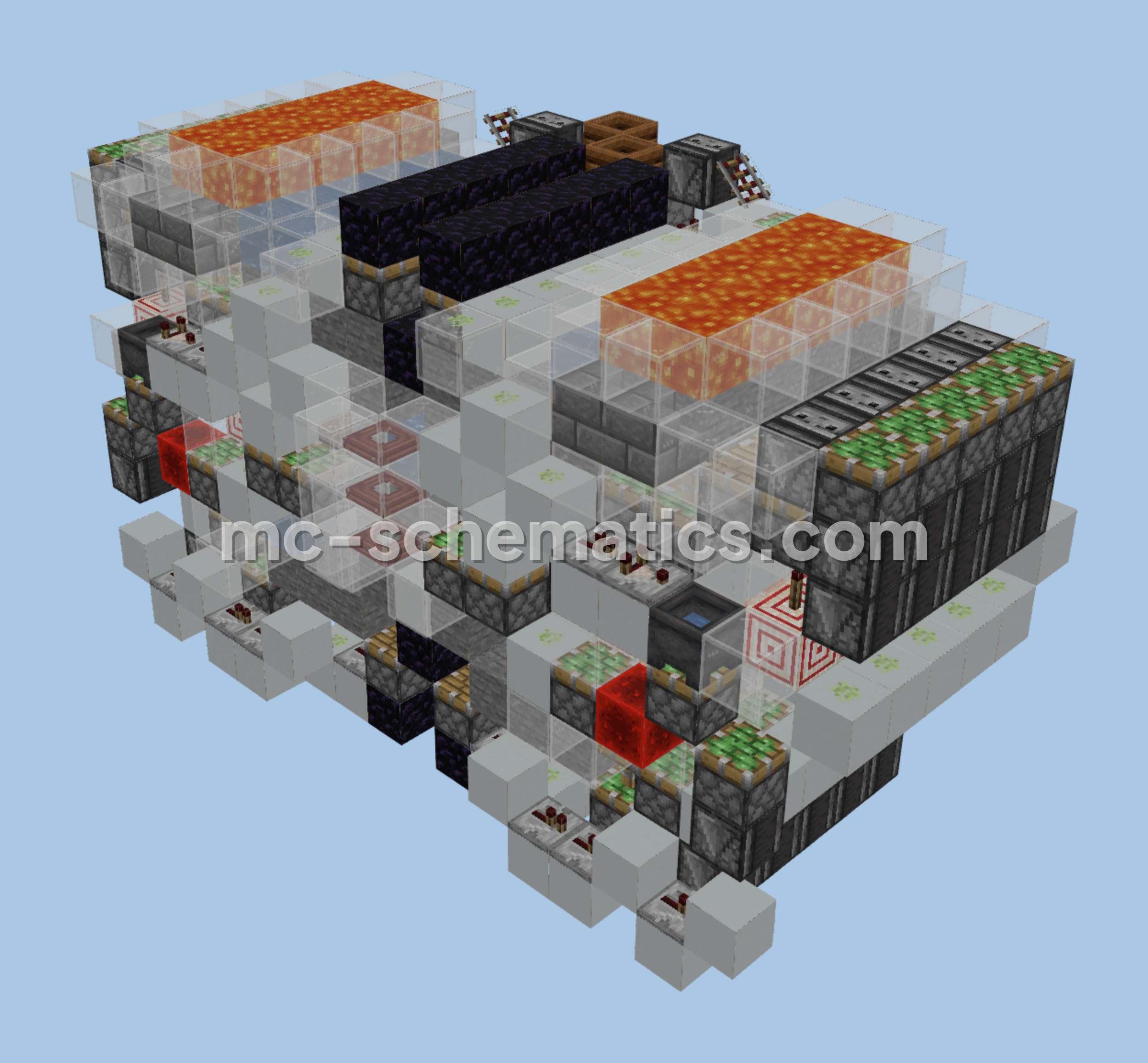 Cobblestone and Stone Generator Minecraft schematic preview