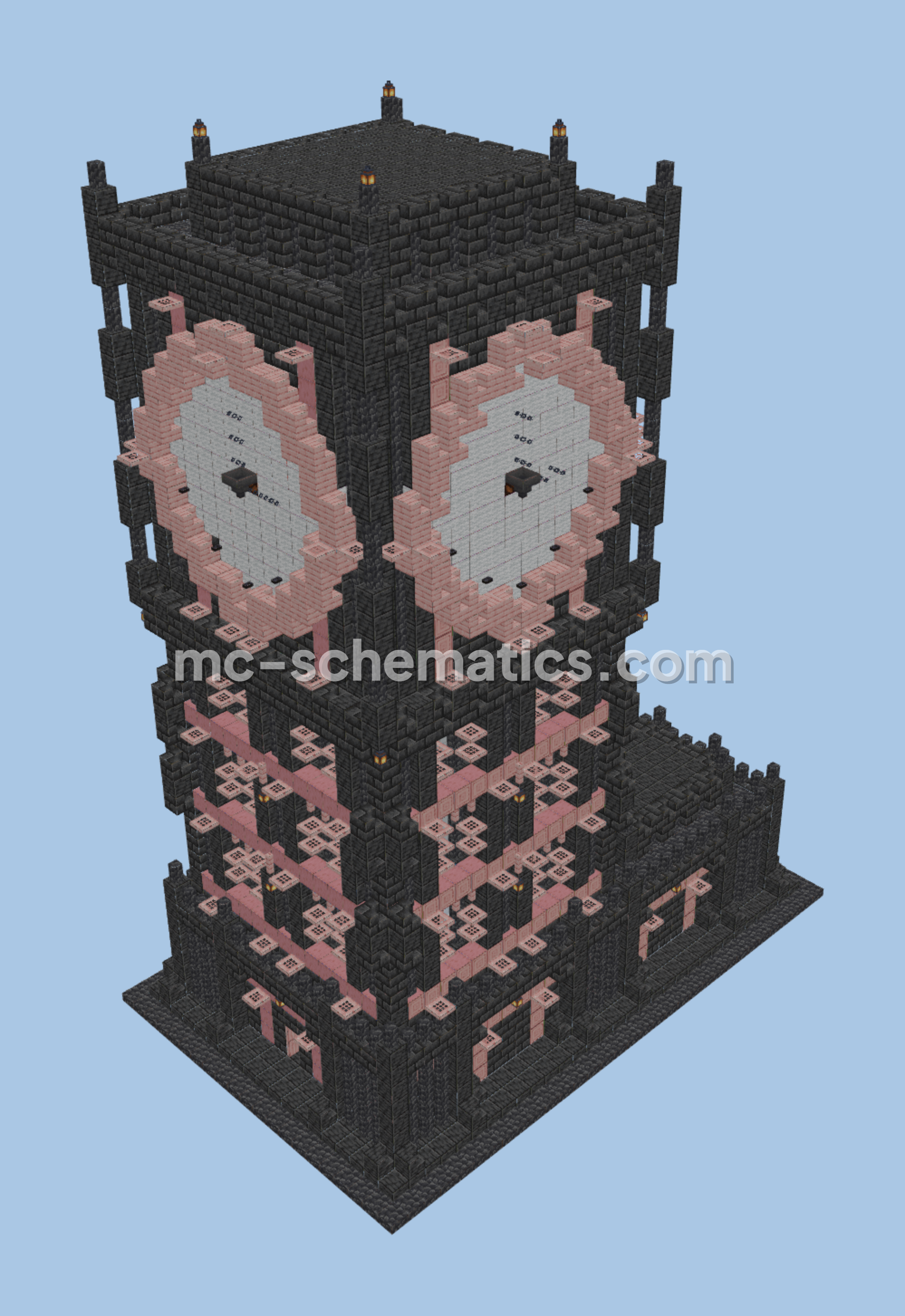 Cobblestone Generator Clock Tower Minecraft schematic preview